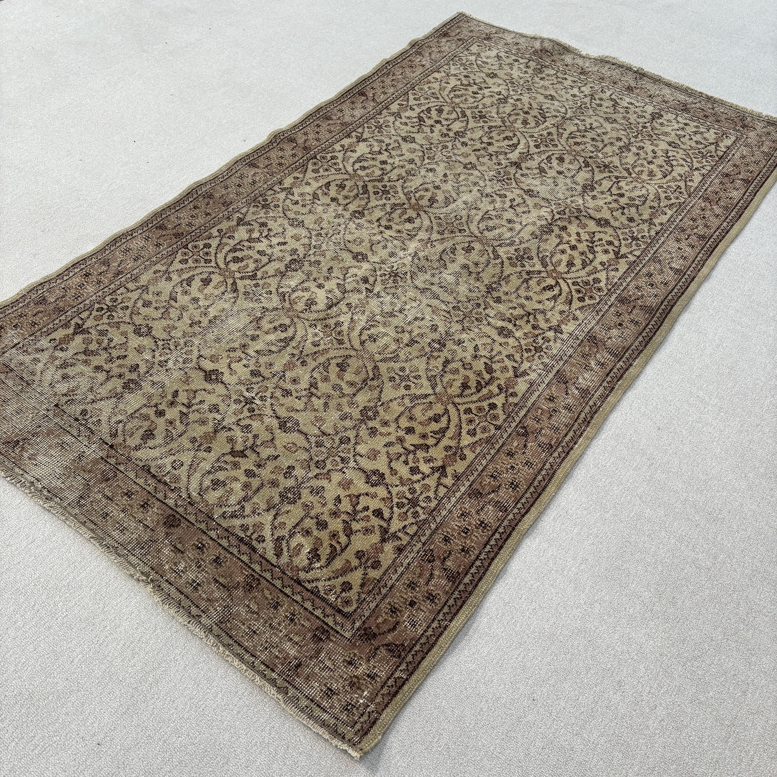 Wool Rugs, Dining Room Rugs, Modern Rugs, Vintage Rugs, 3.8x6.7 ft Area Rug, Turkish Rug, Beige Bedroom Rug, Living Room Rugs, Outdoor Rugs