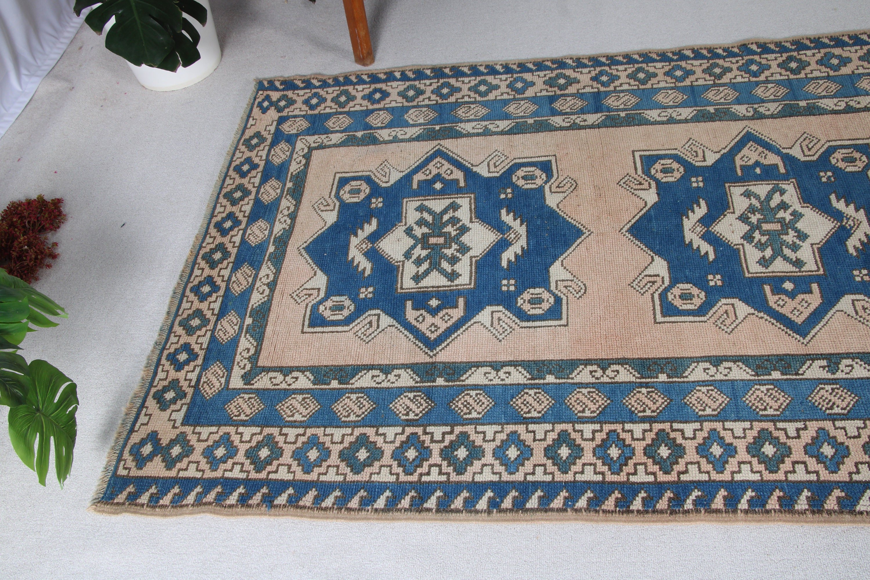 Lüks Halı, Kahverengi Yatak Odası Halıları, Vintage Halı, Vintage Vurgulu Halılar, 4.1x5.5 ft Vurgulu Halılar, El Dokuma Halı, Mutfak Halısı, Türk Halıları