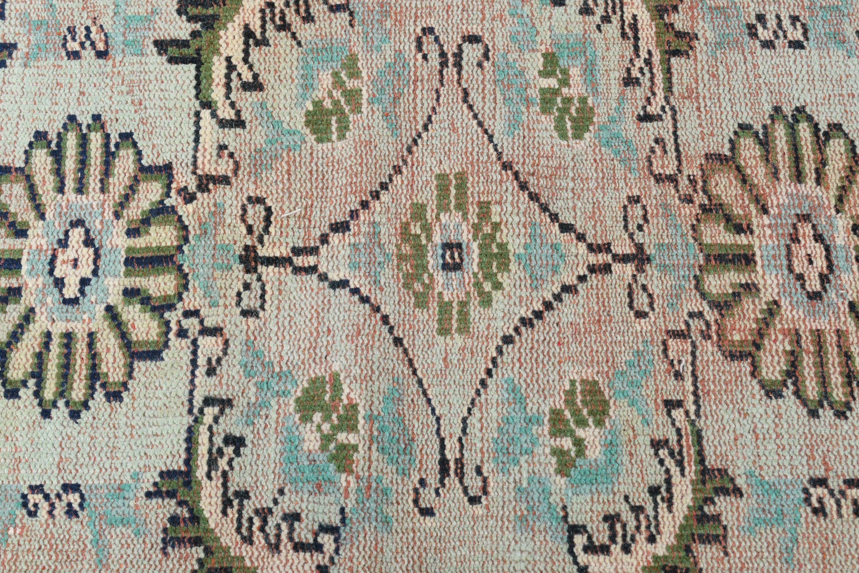 Indoor Rug, Kitchen Rug, Neutral Rug, 4.3x7.4 ft Area Rugs, Oushak Area Rug, Artistic Rug, Vintage Rug, Turkish Rugs, Green Oriental Rugs