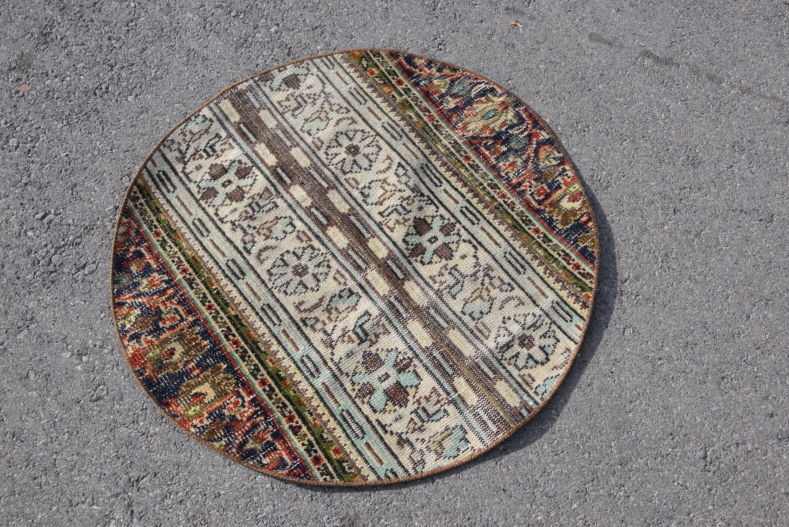 Oriental Rug, Rugs for Door Mat, 3x3 ft Small Rugs, Vintage Rug, Beige Oriental Rug, Antique Rugs, Kitchen Rugs, Door Mat Rug, Turkish Rug