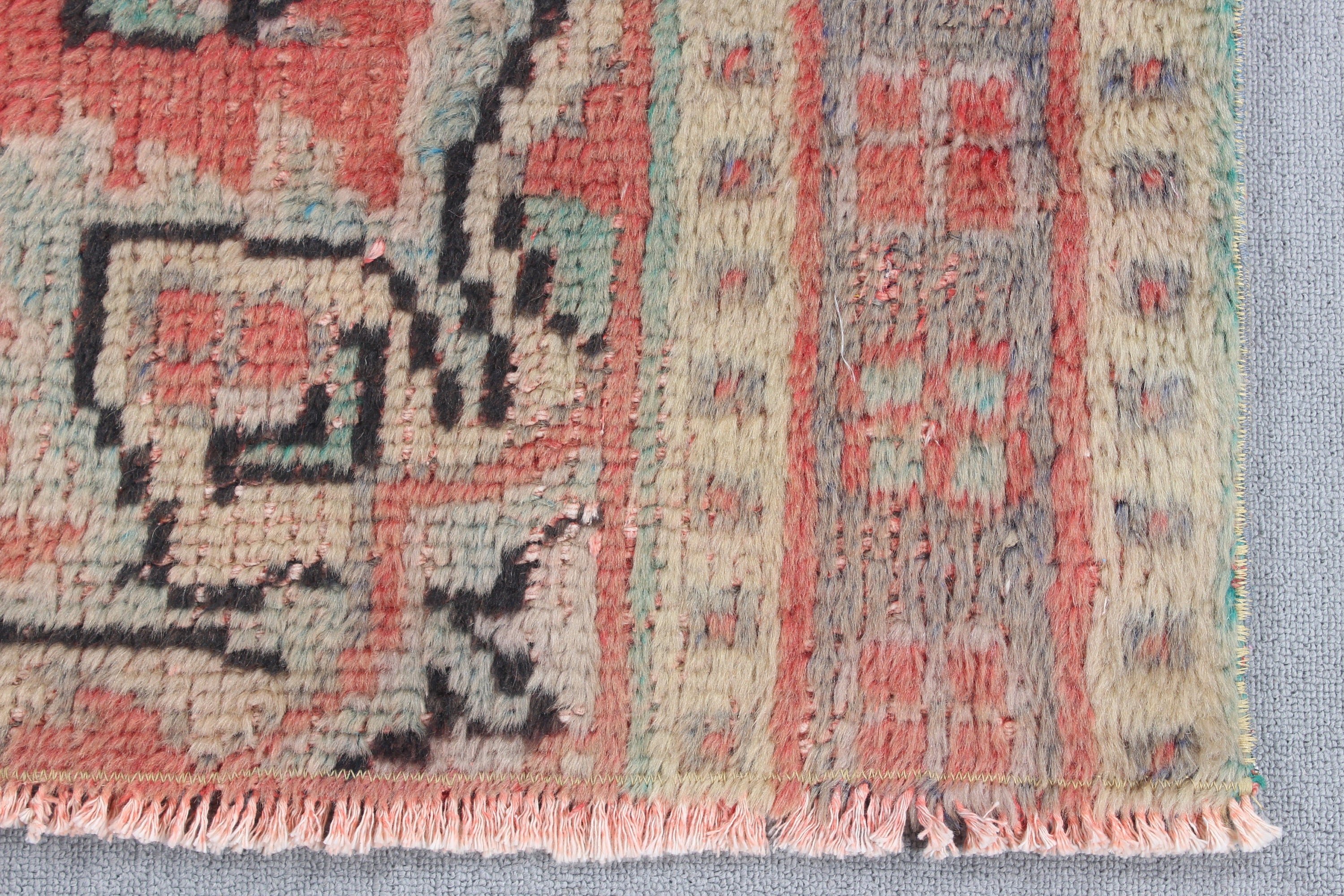 1.6x3.1 ft Small Rugs, Artistic Rug, Small Area Rugs, Entry Rug, Neutral Rug, Turkish Rug, Vintage Rugs, Pink Kitchen Rug, Home Decor Rugs