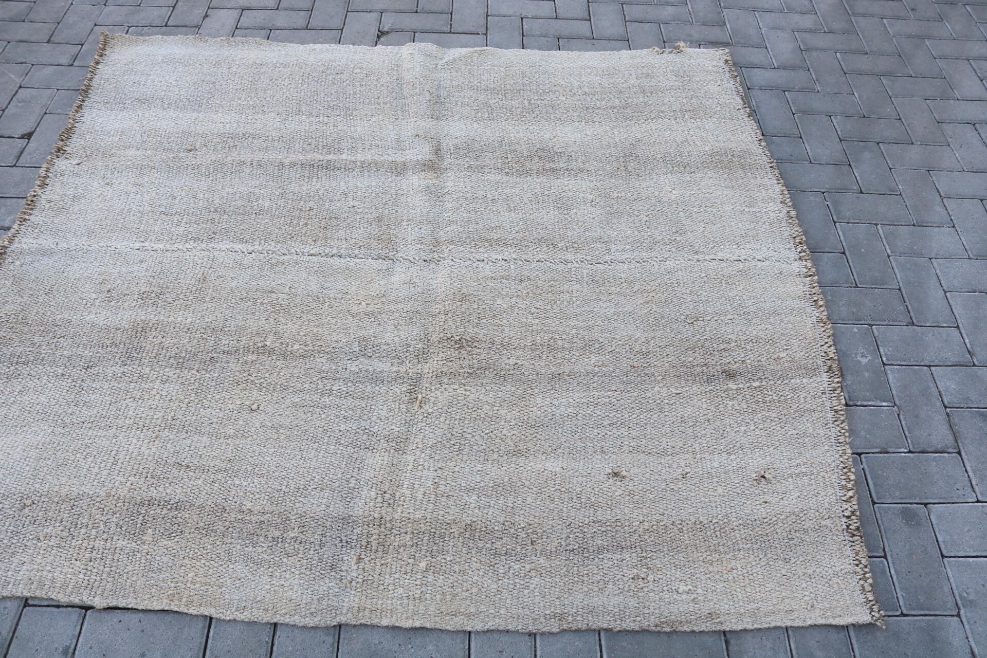 Boho Halı, 5.1x5.5 ft Alan Halıları, Vintage Halılar, Oturma Odası Halıları, Yemek Odası Halısı, Oryantal Halılar, Türk Halısı, İç Mekan Halıları, Yün Halılar