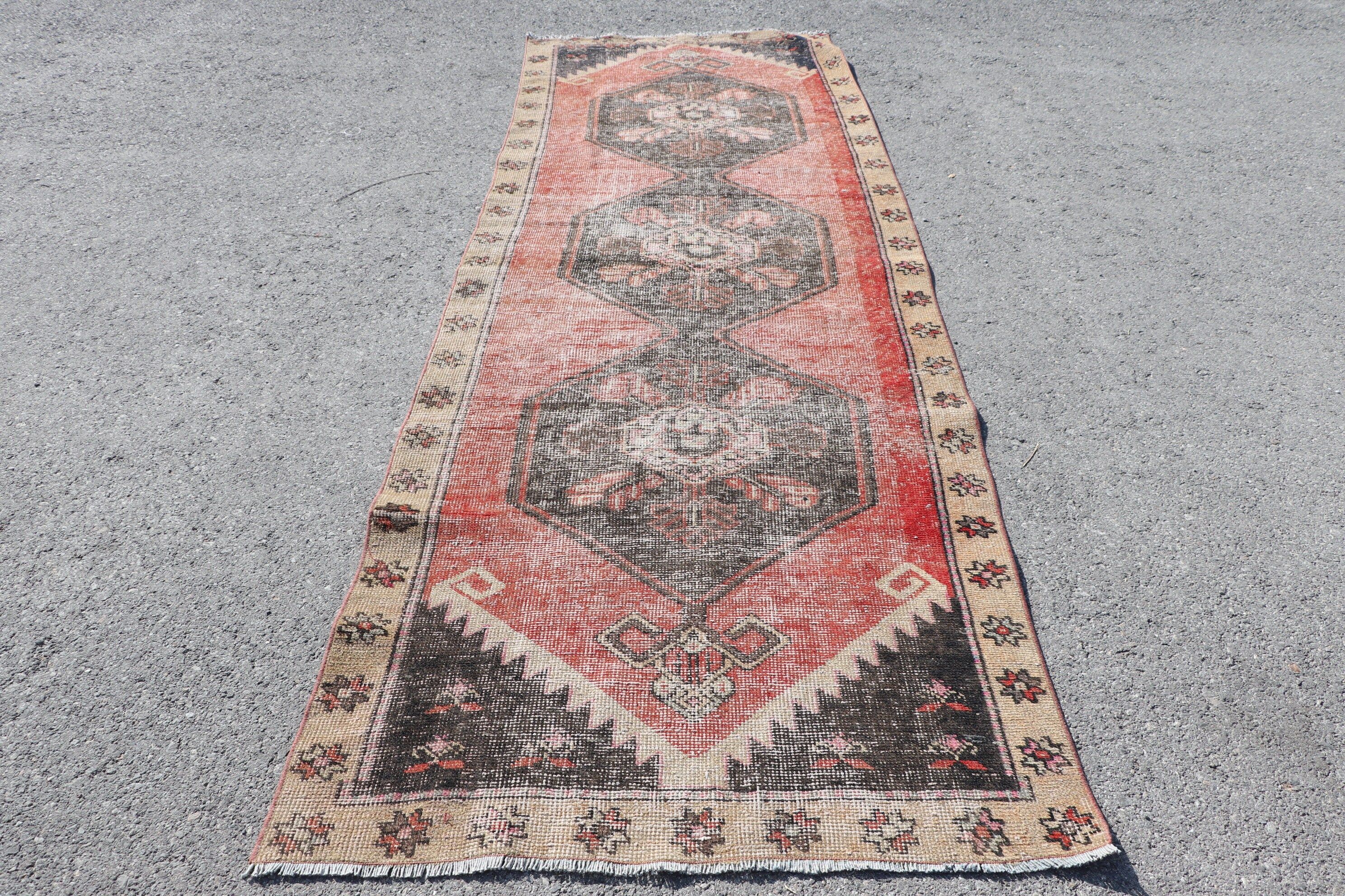 Rugs for Kitchen, Retro Rug, 3.8x11.4 ft Runner Rugs, Turkish Rug, Oriental Rug, Vintage Rug, Red Moroccan Rugs, Corridor Rug, Moroccan Rug