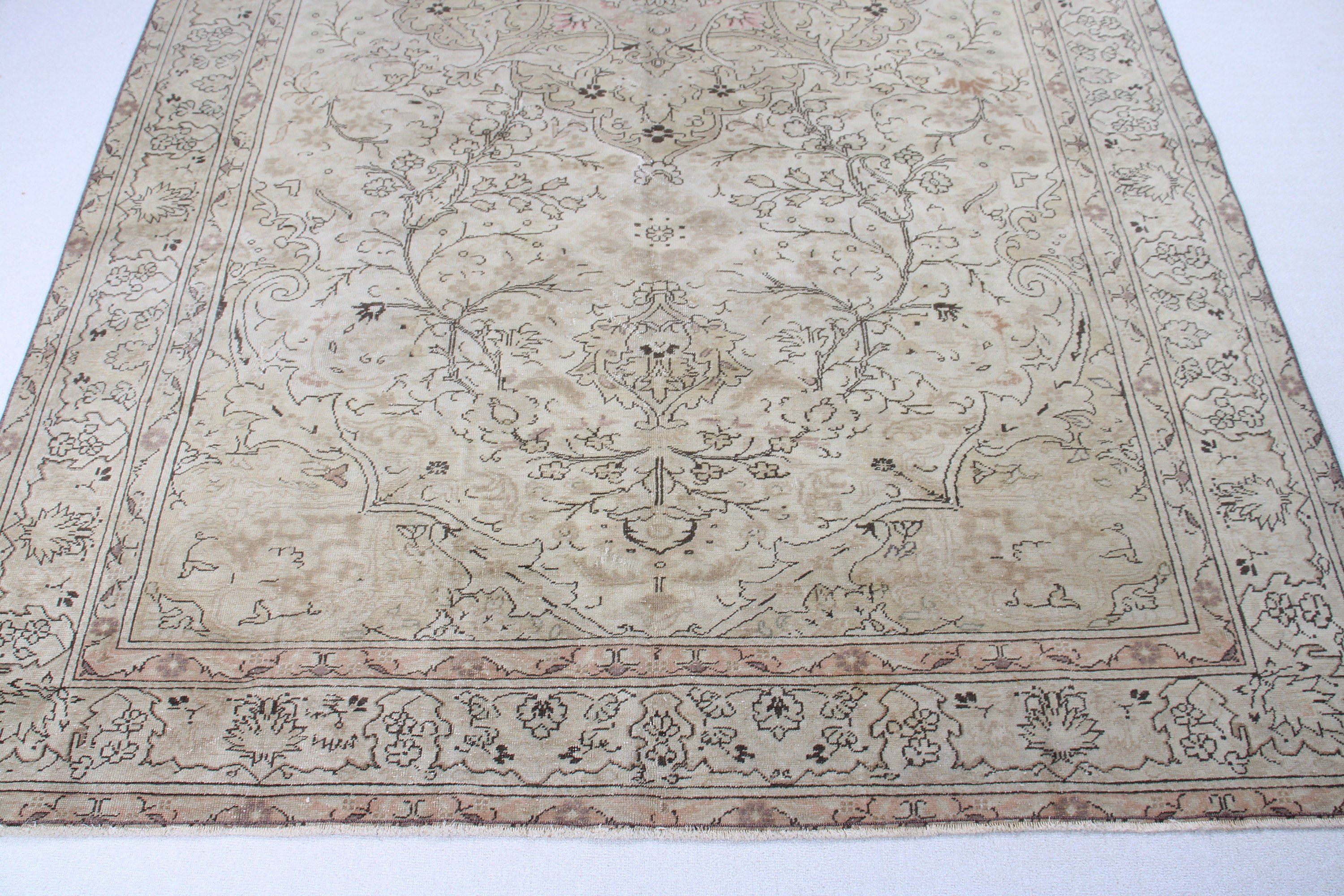 6.1x9.9 ft Büyük Halılar, Vintage Halı, Salon Halıları, Türk Halısı, Bej Mutfak Halısı, Anadolu Halısı, Lüks Halı, Büyük Boho Halısı, Oryantal Halılar