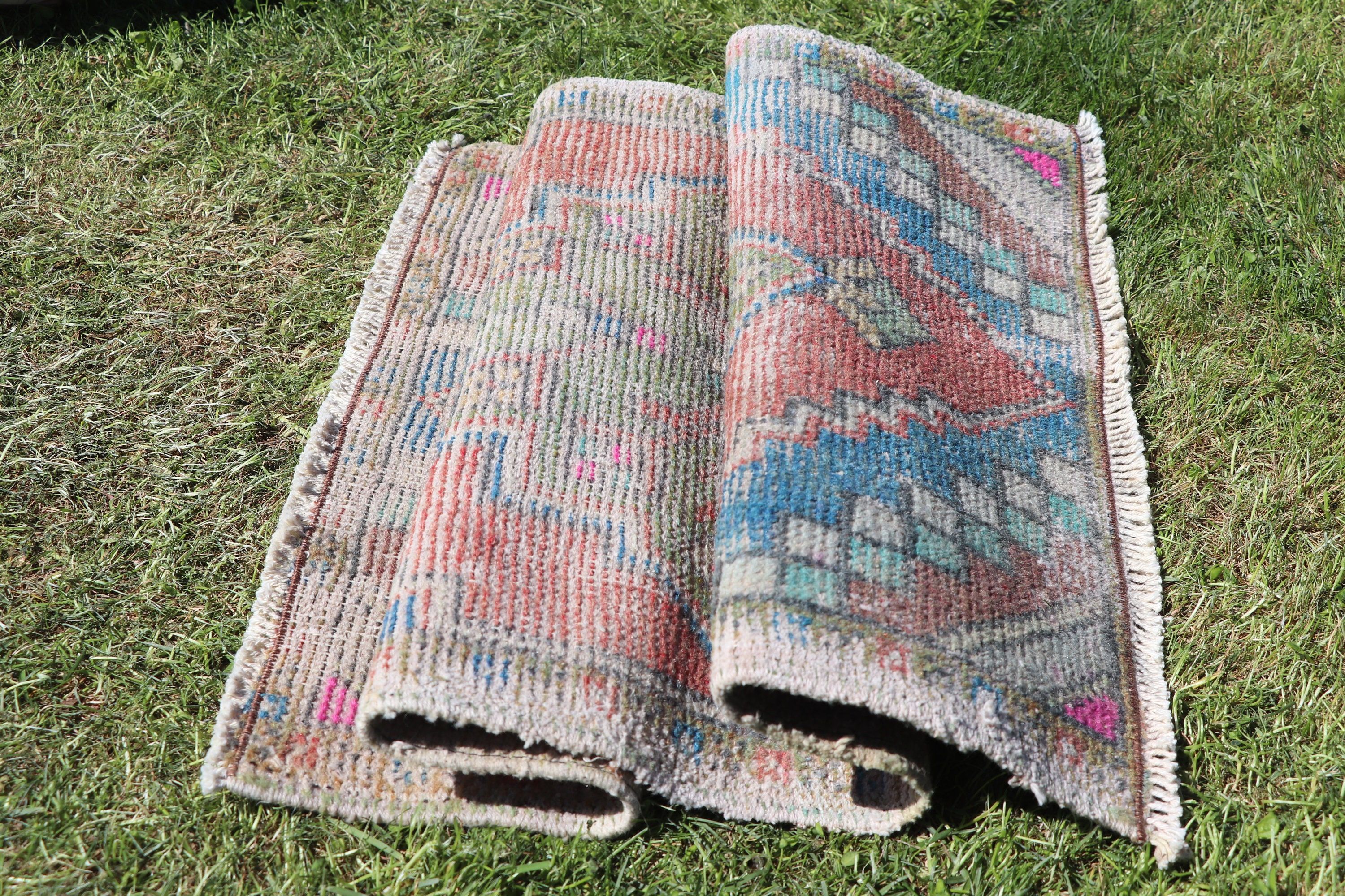 Statement Rugs, Bathroom Rug, Turkish Rug, Vintage Rug, Moroccan Rug, Rugs for Bath, Red Oushak Rugs, 1.7x2.8 ft Small Rug, Small Boho Rug