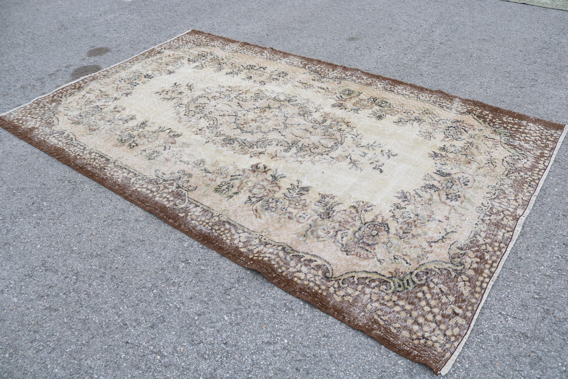 Pastel Rug, Turkish Rug, Floor Rug, Living Room Rug, Oushak Rug, Dining Room Rug, Vintage Rug, Rugs for Salon, 5.6x9.2 ft Large Rug