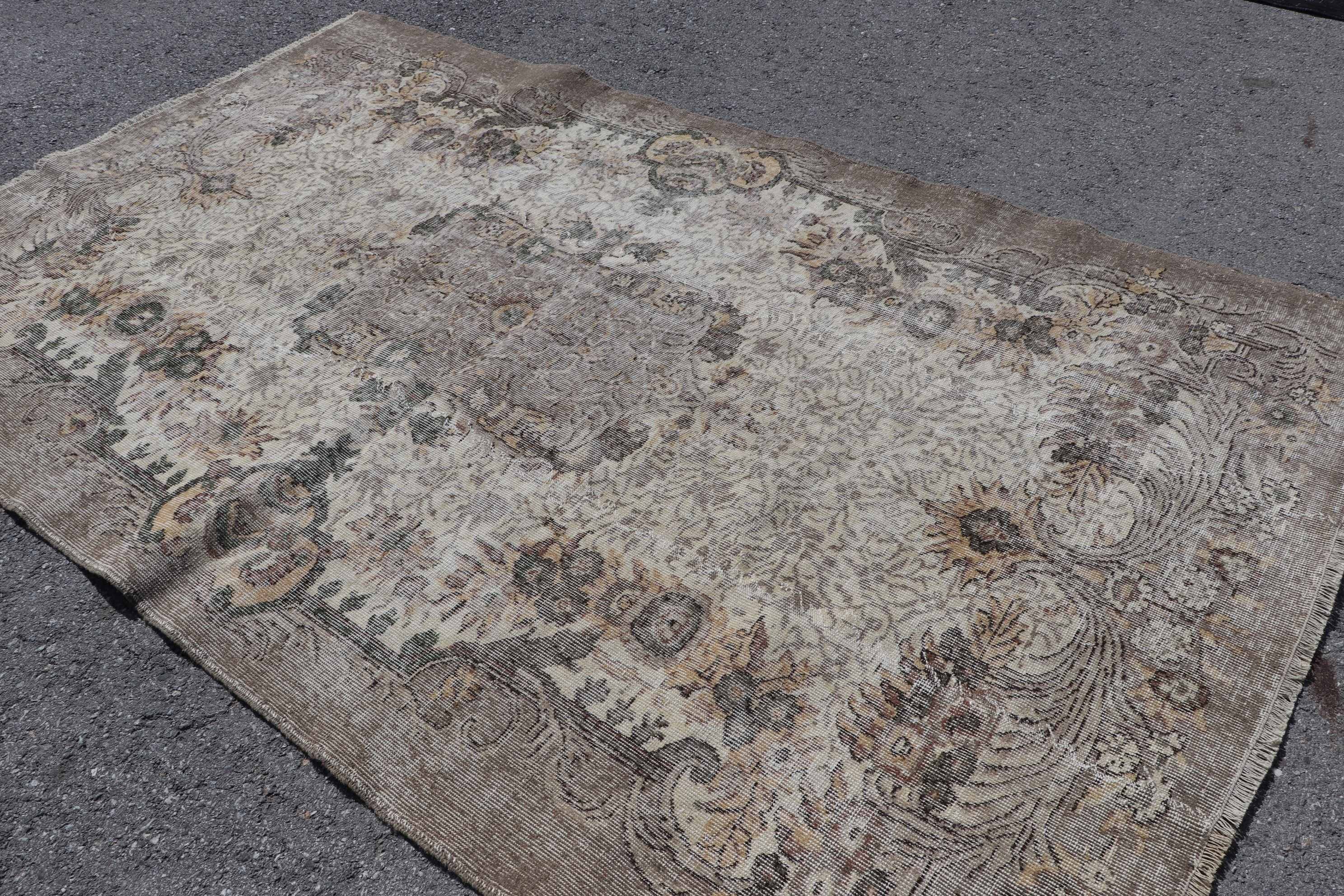 5.6x9.2 ft Large Rug, Vintage Rug, Turkish Rugs, Moroccan Rugs, Wool Rug, Bedroom Rug, Rugs for Bedroom, Beige Wool Rugs, Living Room Rugs