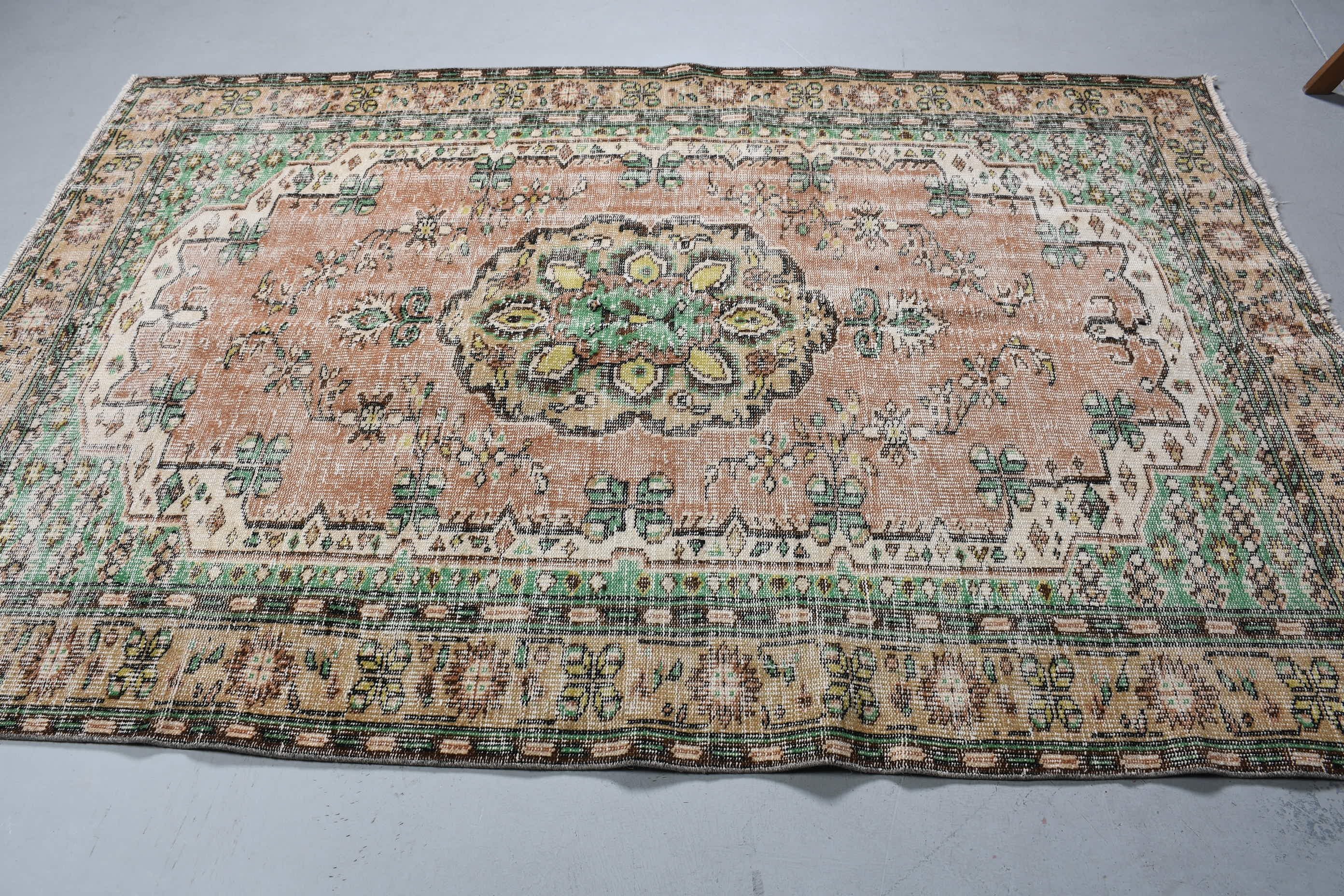 Kahverengi Yün Halılar, Türk Halısı, Alan Halıları, Yatak Odası Halısı, 5.1x7.8 ft Alan Halısı, Oryantal Halılar, İç Mekan Halısı, Vintage Halı