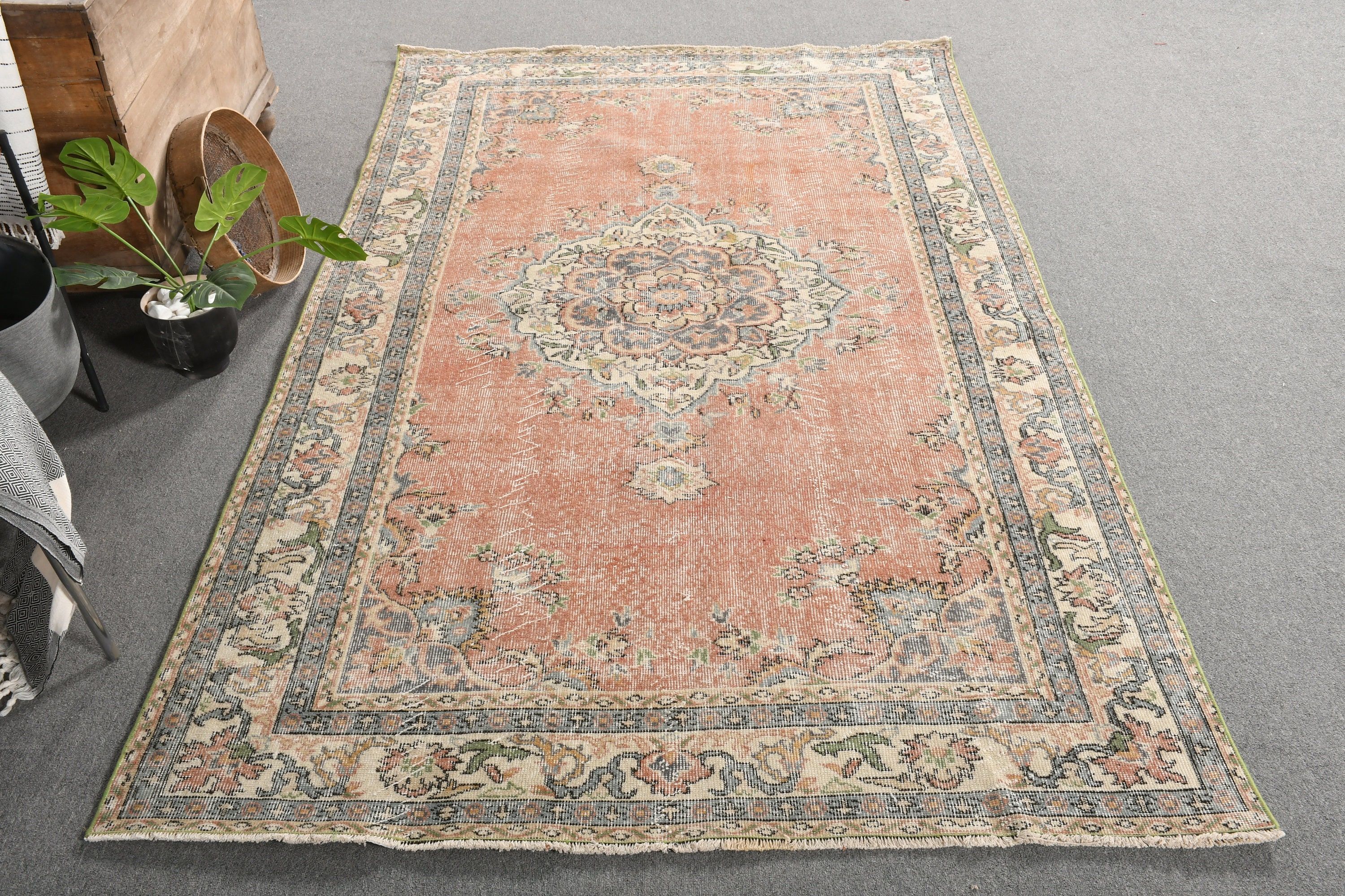 Brown Bedroom Rug, Turkish Rug, Dining Room Rug, Floor Rugs, Rugs for Living Room, 5.4x9.2 ft Large Rug, Vintage Rug, Home Decor Rugs