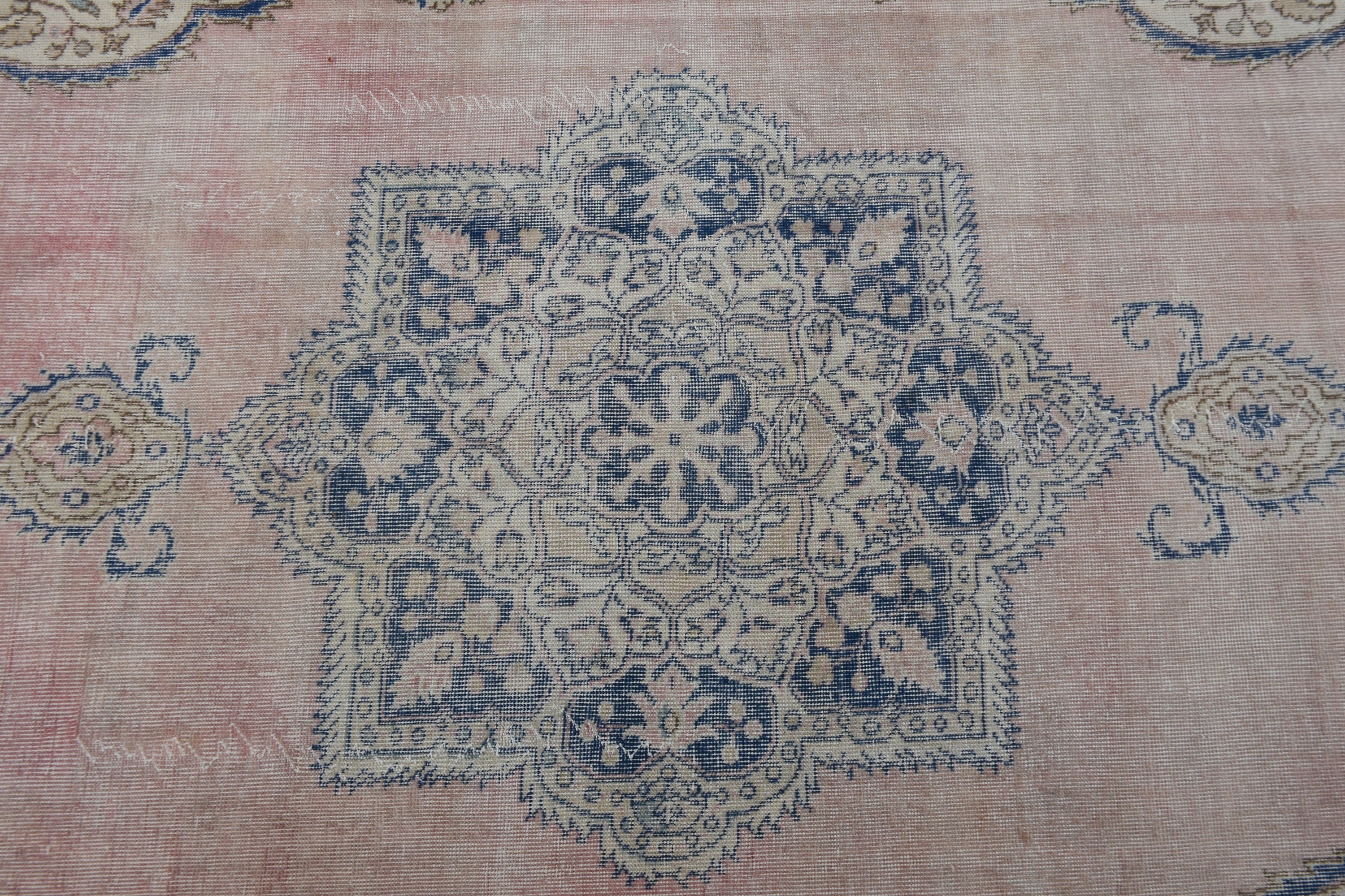 6.6x10.3 ft Büyük Halı, Yün Halı, Yemek Odası Halısı, Salon Halısı, Doğal Halı, Vintage Halılar, Türk Halısı, Pembe Fas Halısı, Ev Dekorasyonu Halıları