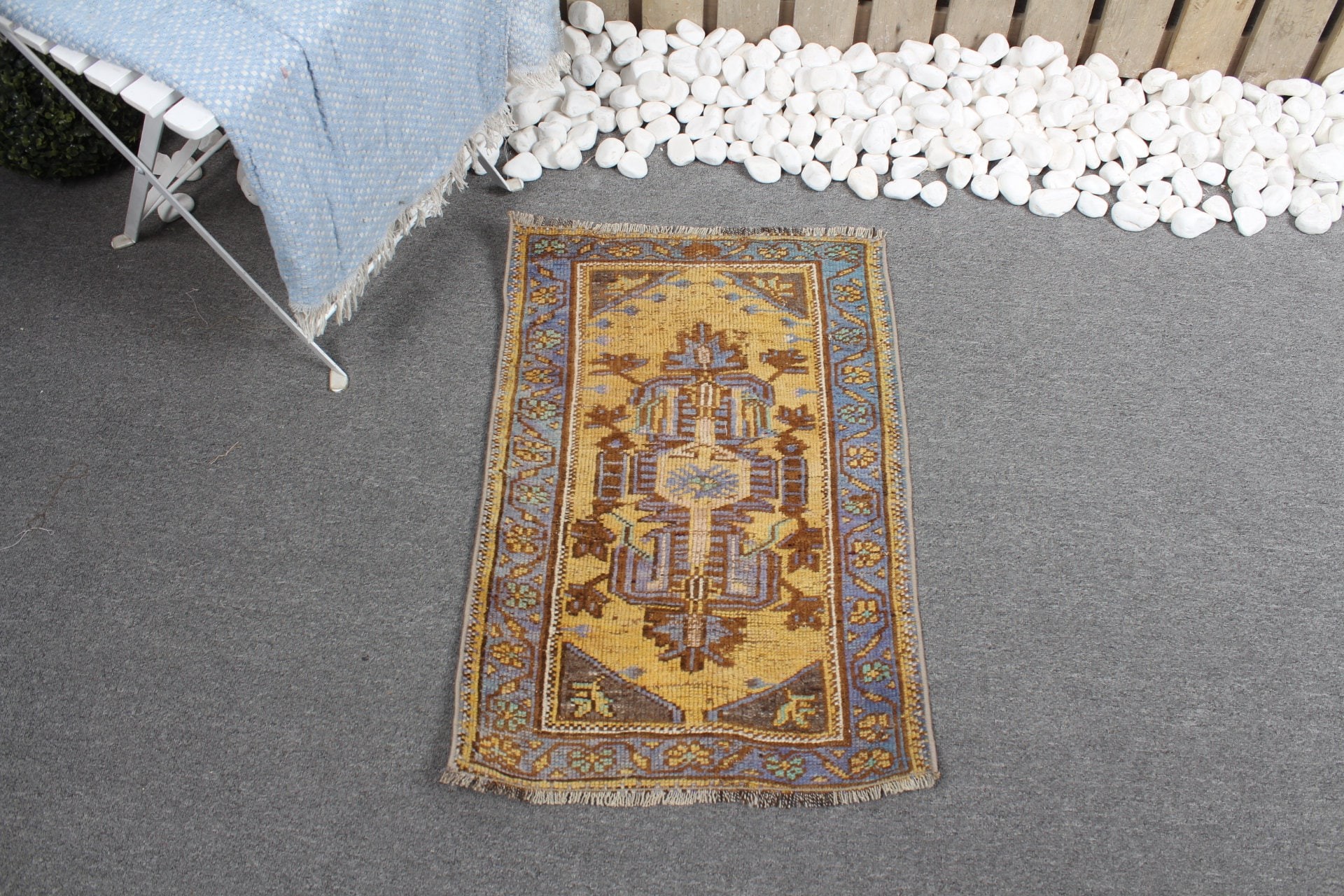 Sarı Antika Halı, Yatak Odası Halıları, Banyo Halıları, Vintage Halı, Türk Halıları, 1.6x2.4 ft Küçük Halı, Araba Paspas Halıları, Eklektik Halılar