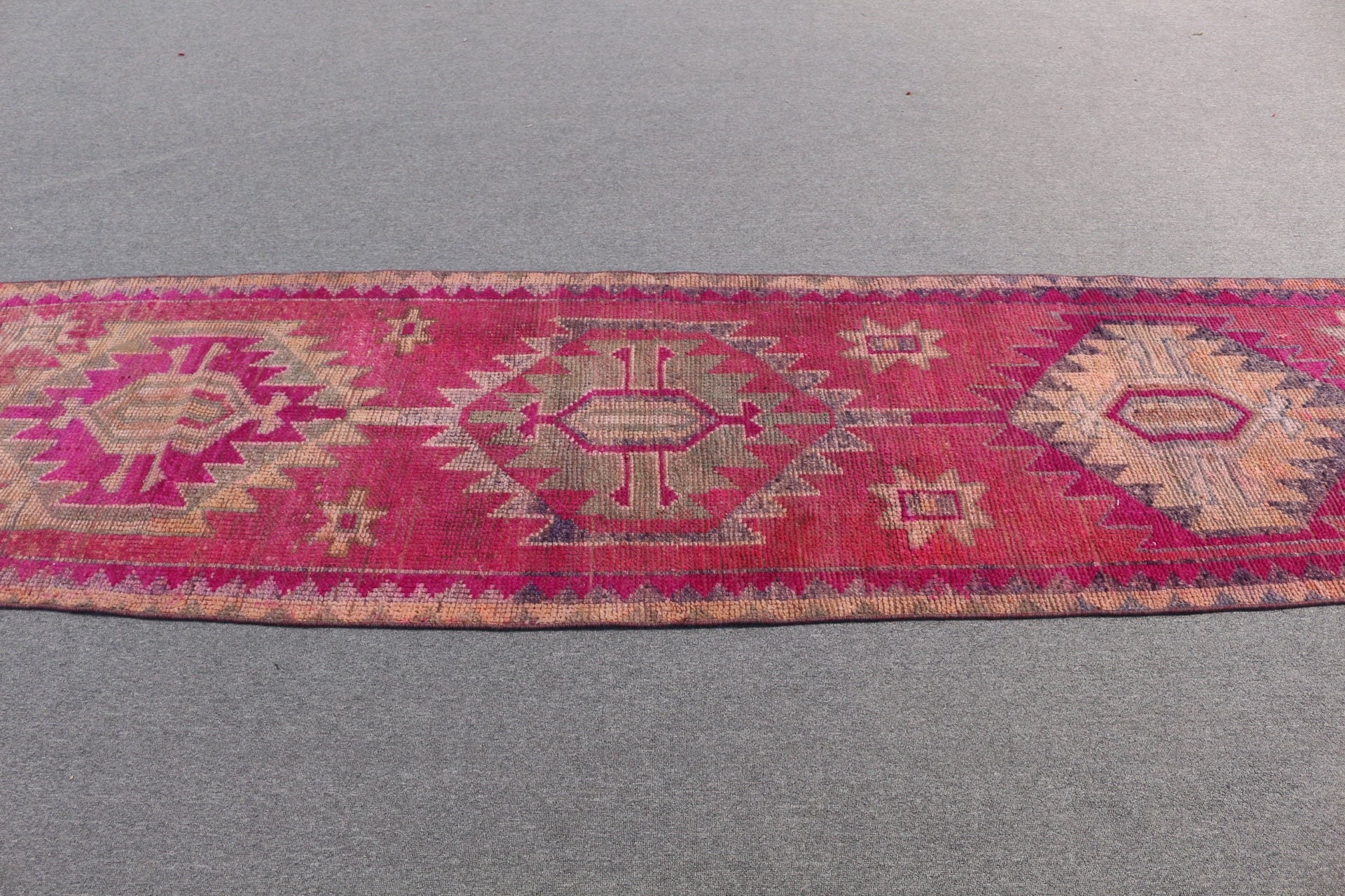 Dorm Rugs, Stair Rug, Old Rugs, Rugs for Hallway, Turkish Rugs, Red Cool Rug, Vintage Rug, Wool Rug, 2.6x10.6 ft Runner Rugs