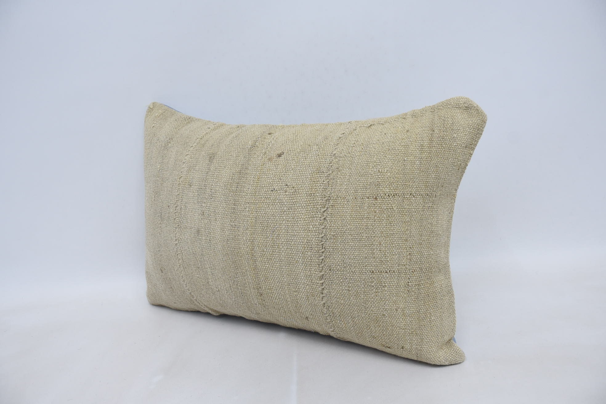 Antique Pillows, Turkish Kilim Pillow, Kilim Pillow Cover, Aesthetic Pillow Cover, 16"x24" Beige Cushion Case, Tribal Pillow Cover