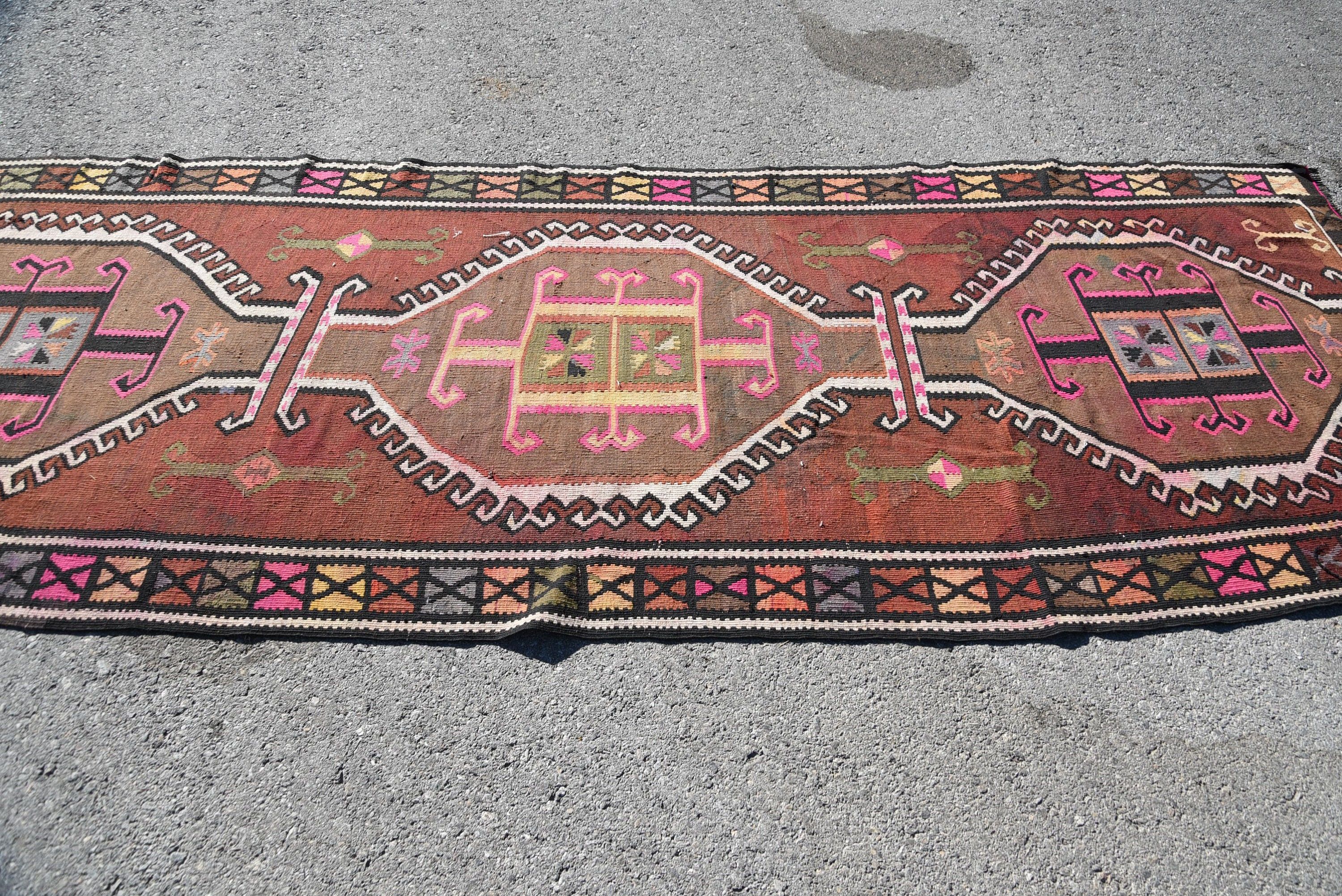 3.9x11.8 ft Yolluk Halıları, Türk Halısı, Koridor Halıları, Mutfak Halıları, Yatak Odası Halısı, El Yapımı Yün Halı Halıları, Vintage Halı, Yün Halı, Kilim