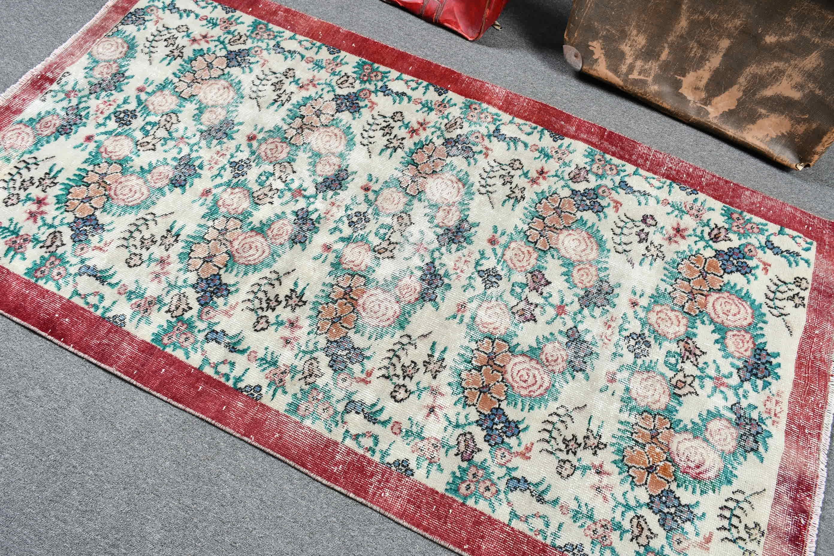 Oushak Halı, Bej Ev Dekor Halıları, 3,7x6,6 ft Alan Halısı, Yurt Halıları, Türk Halısı, Vintage Halı, Yer Halısı, Yatak Odası Halıları, İç Mekan Halıları