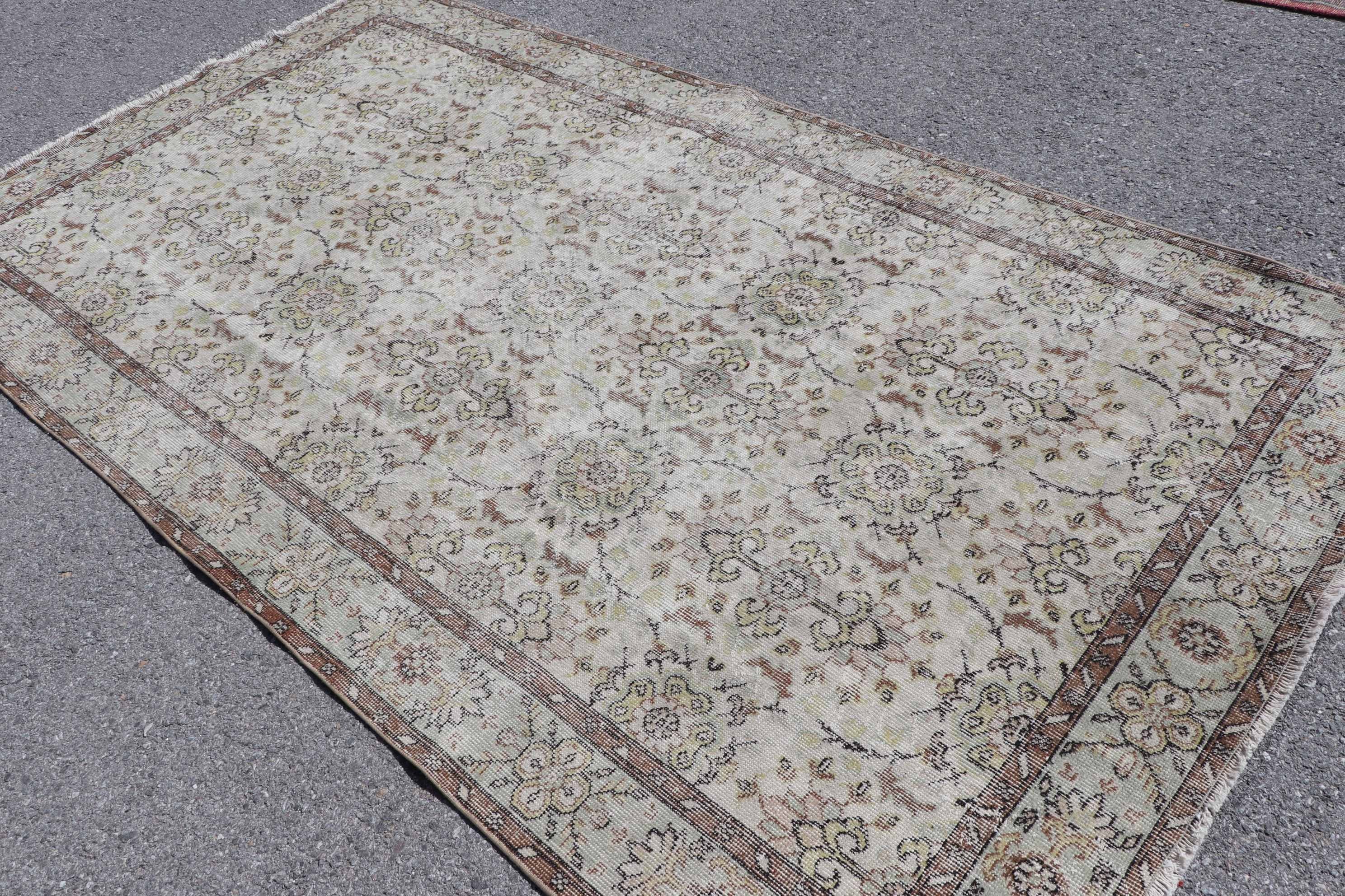 Antique Rug, Dining Room Rugs, Vintage Rug, Beige Cool Rug, 5.2x9.2 ft Large Rug, Rugs for Bedroom, Turkish Rug, Cool Rugs, Salon Rugs