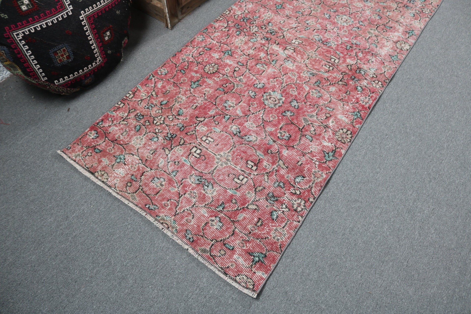 3.1x7.5 ft Aksan Halı, Vintage Halılar, Kırmızı Mutfak Halıları, Türk Halısı, Dekoratif Halı, Boho Halıları, Çocuk Halıları, Boho Vurgu Halıları