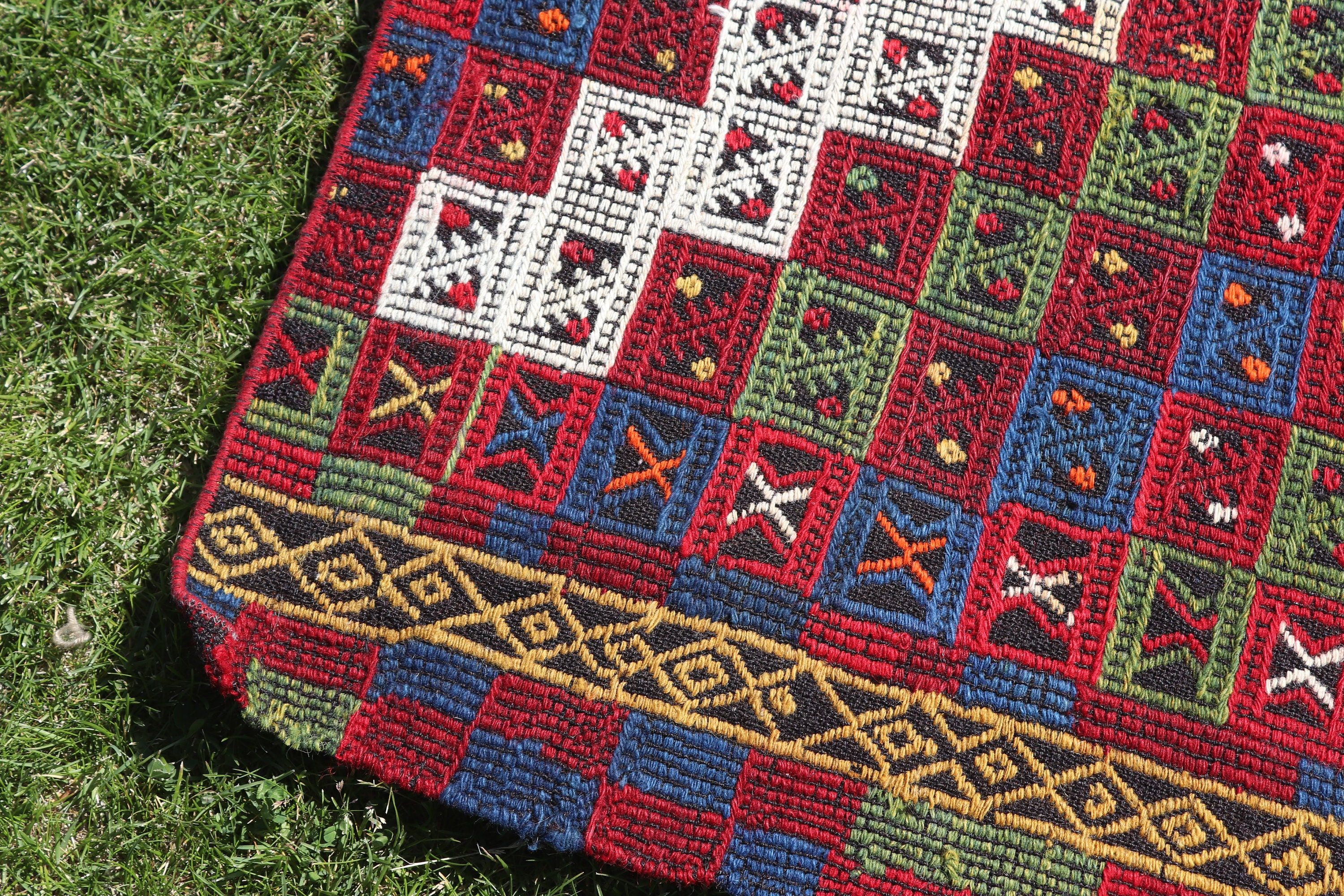 Vintage Rugs, Aztec Rug, Floor Rug, Corridor Rug, Kitchen Rug, Red Luxury Rugs, 2x5.7 ft Runner Rug, Turkish Rugs, Rugs for Kitchen, Kilim