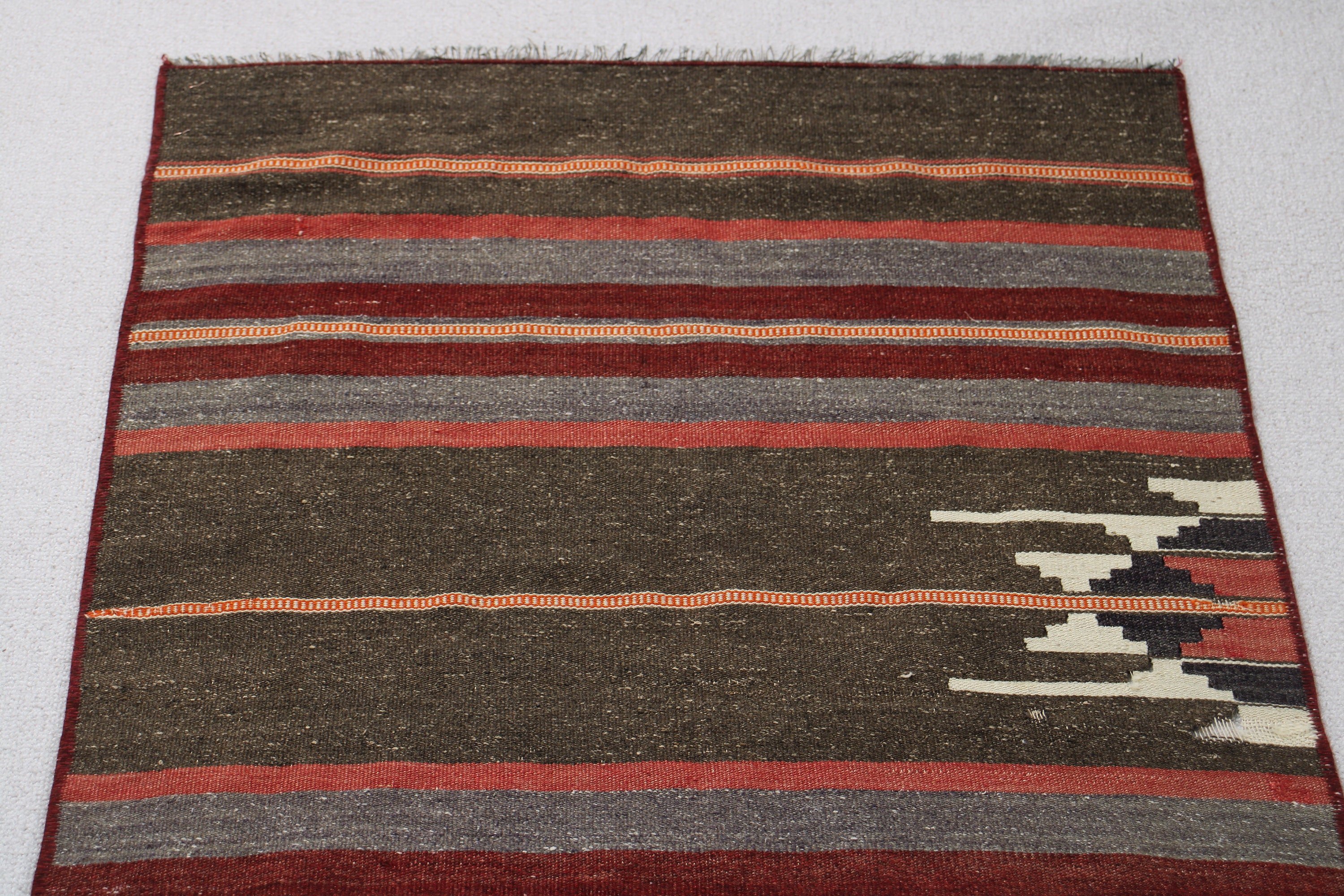 Neutral Rugs, Kilim, 2.2x9.7 ft Runner Rug, Turkish Rug, Red Boho Rugs, Beni Ourain Runner Rugs, Flatweave Rug, Stair Rug, Vintage Rugs