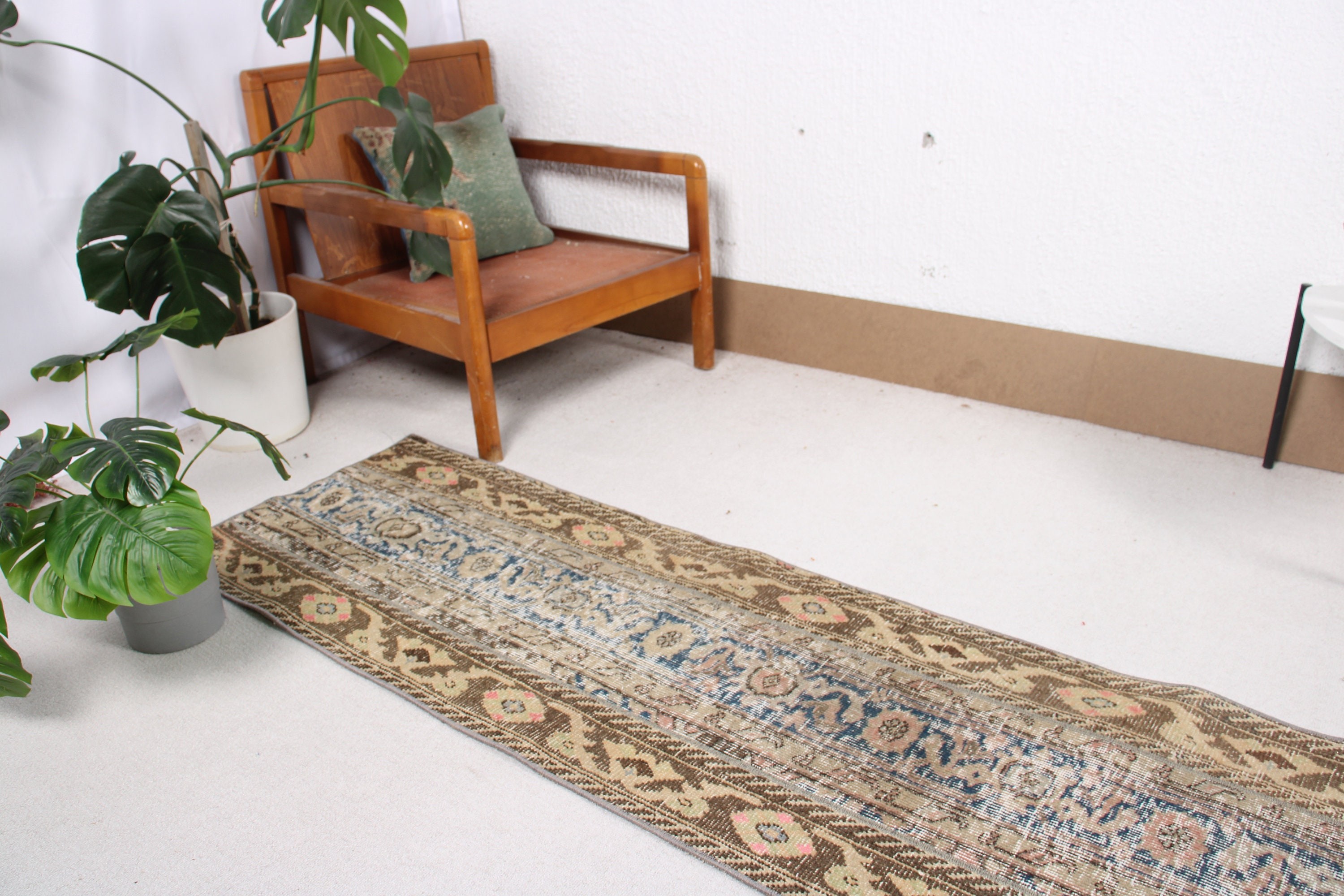 Long Runner Rugs, Kitchen Rugs, Handwoven Rugs, Turkish Rugs, Brown Oriental Rug, Floor Rug, Vintage Rugs, 1.9x5.9 ft Runner Rugs