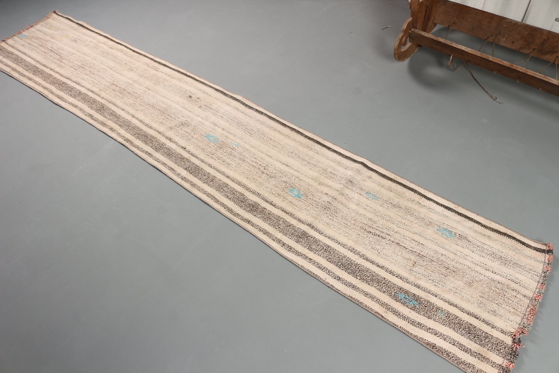 Koridor Halıları, Antika Halı, 1.6x8.6 ft Yolluk Halısı, Yurt Halısı, Kilim, Türk Halısı, Mutfak Halıları, Bej Yer Halısı, Vintage Halı, Ev Dekorasyonu Halısı