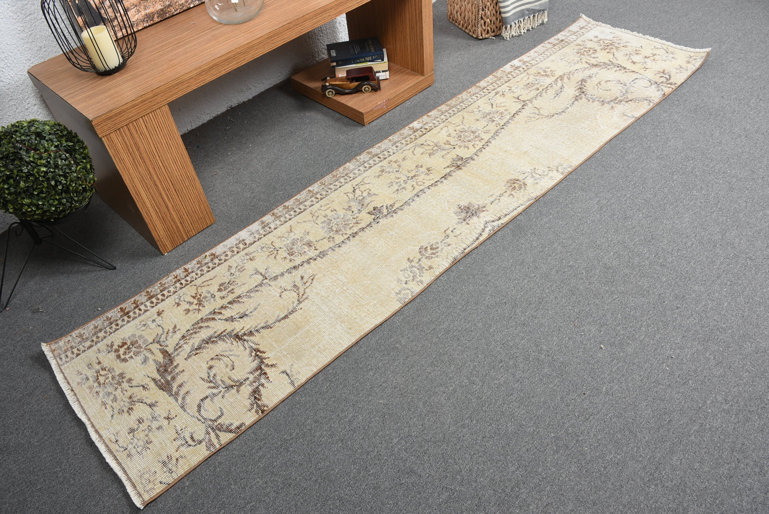 Kitchen Rugs, Beige Anatolian Rug, Stair Rug, Rugs for Corridor, Vintage Rugs, Cool Rug, 2x8.3 ft Runner Rug, Turkish Rug