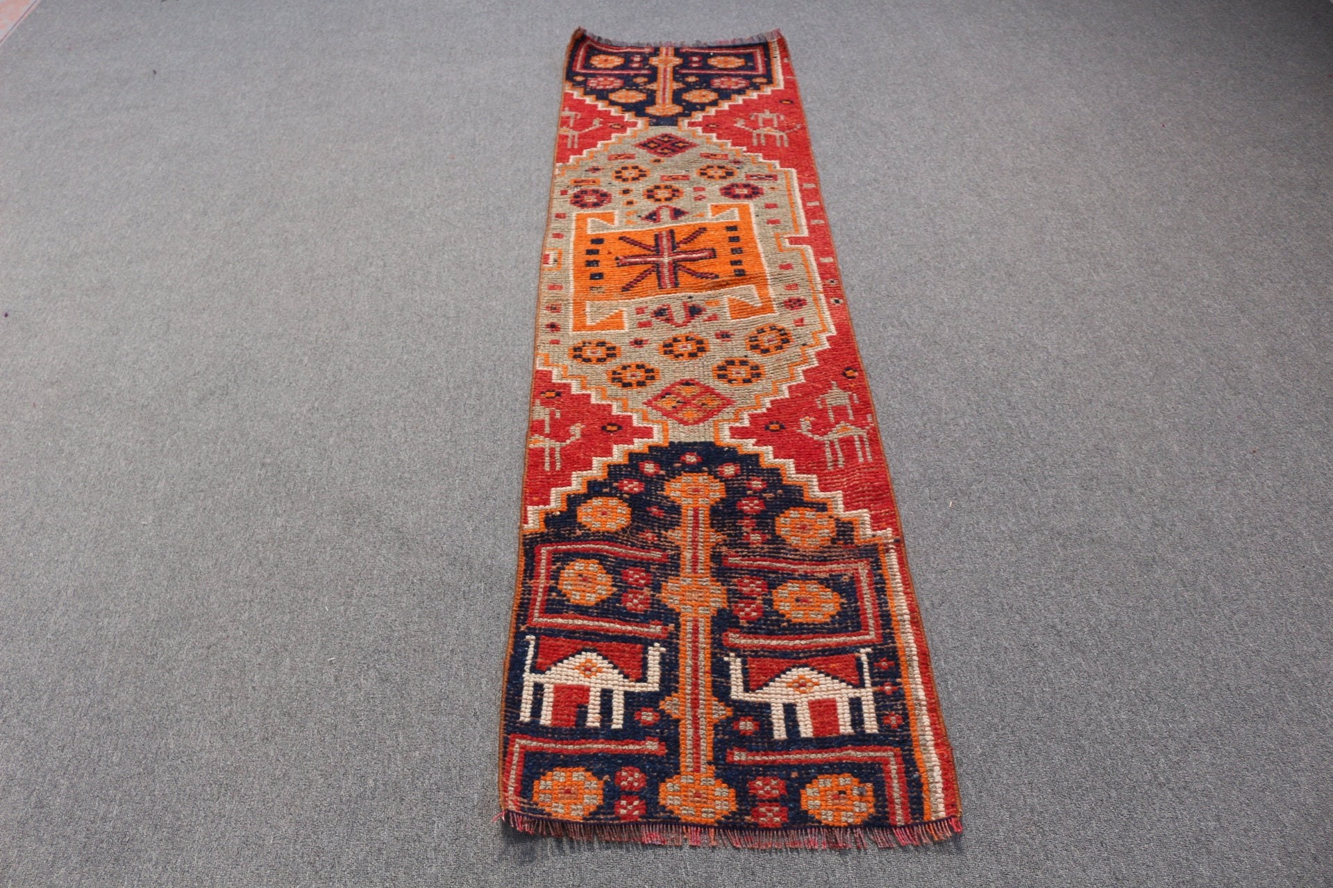 Rugs for Stair, Red Kitchen Rug, 2x7.3 ft Runner Rug, Home Decor Rug, Vintage Decor Rug, Anatolian Rug, Old Rug, Turkish Rugs, Vintage Rugs