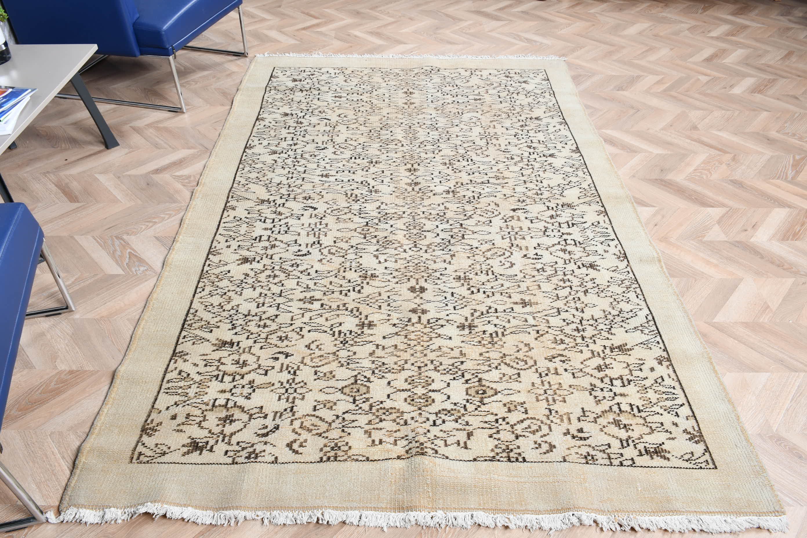 Yeşil Ev Dekor Halısı, Sessiz Halı, 5.3x8.2 ft Büyük Halılar, Salon Halısı, Sanat Halısı, Havalı Halılar, Yün Halılar, Yemek Odası Halısı, Vintage Halı, Türk Halısı