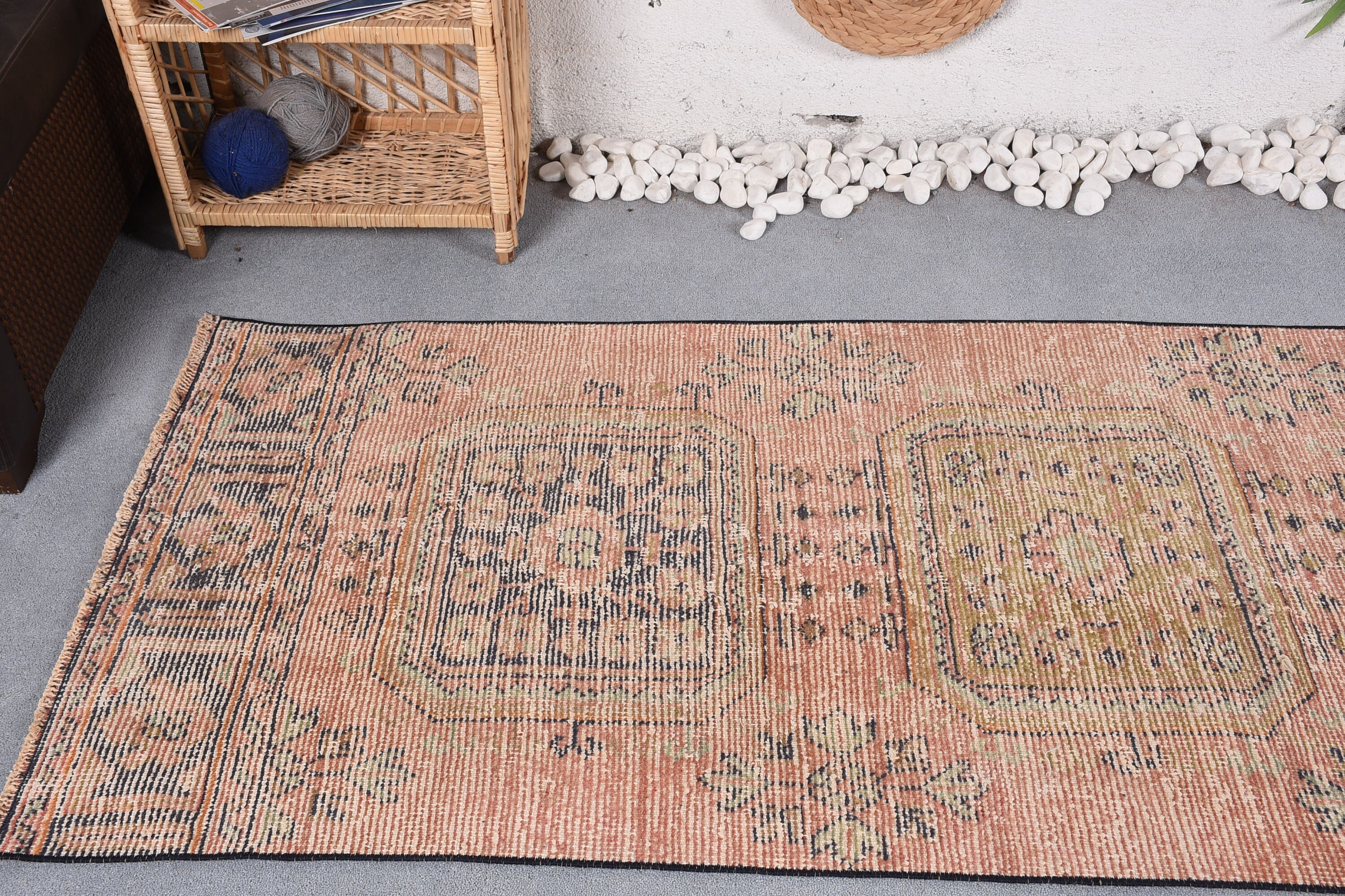 Cute Rugs, Pink Home Decor Rug, Hallway Rug, Turkish Rugs, Stair Rug, 2.9x10.8 ft Runner Rug, Anatolian Rug, Vintage Rug