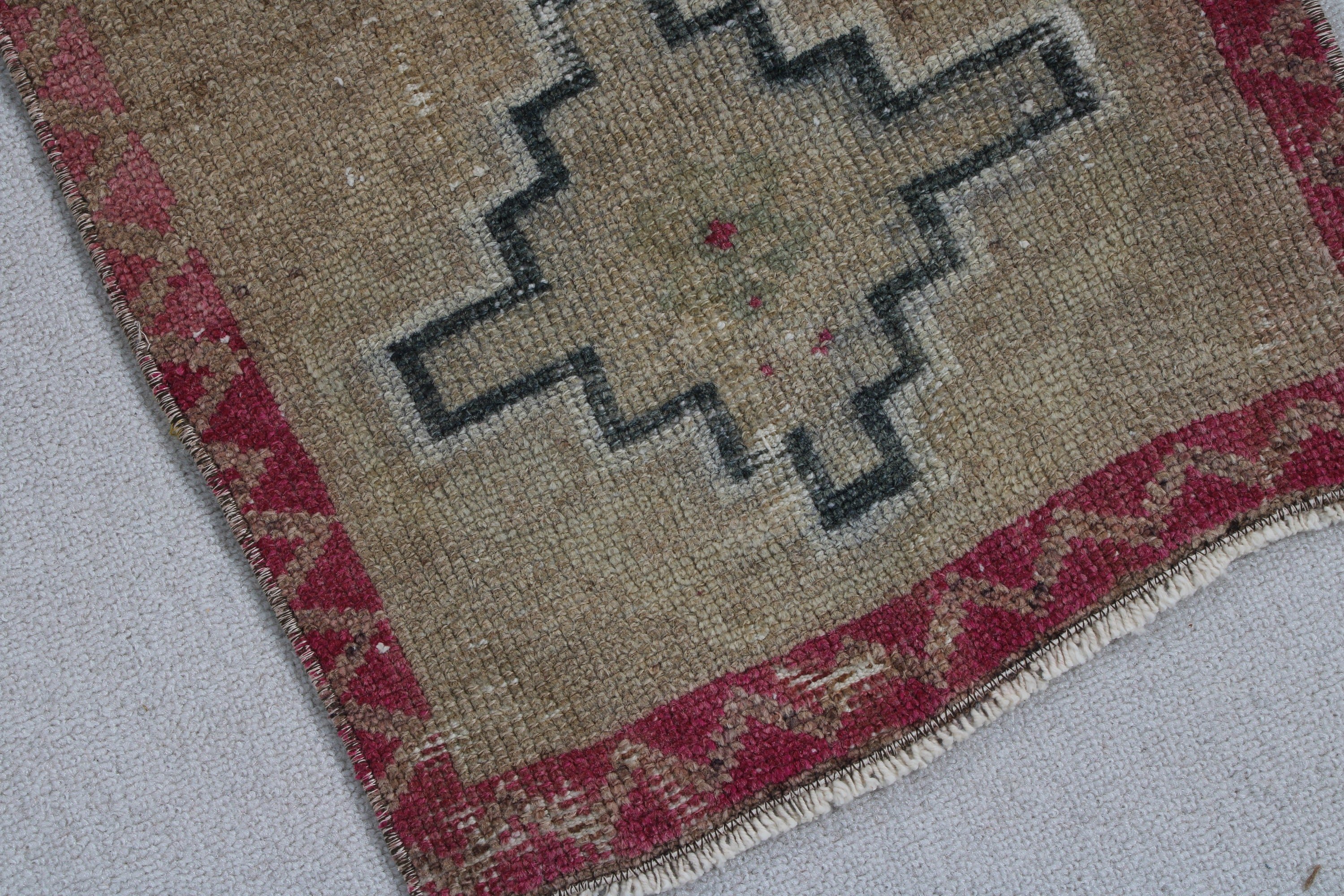 Turkish Rug, Brown Handwoven Rugs, Nursery Rugs, 1.5x2.9 ft Small Rug, Anatolian Rug, Small Vintage Rugs, Vintage Rugs, Modern Rug