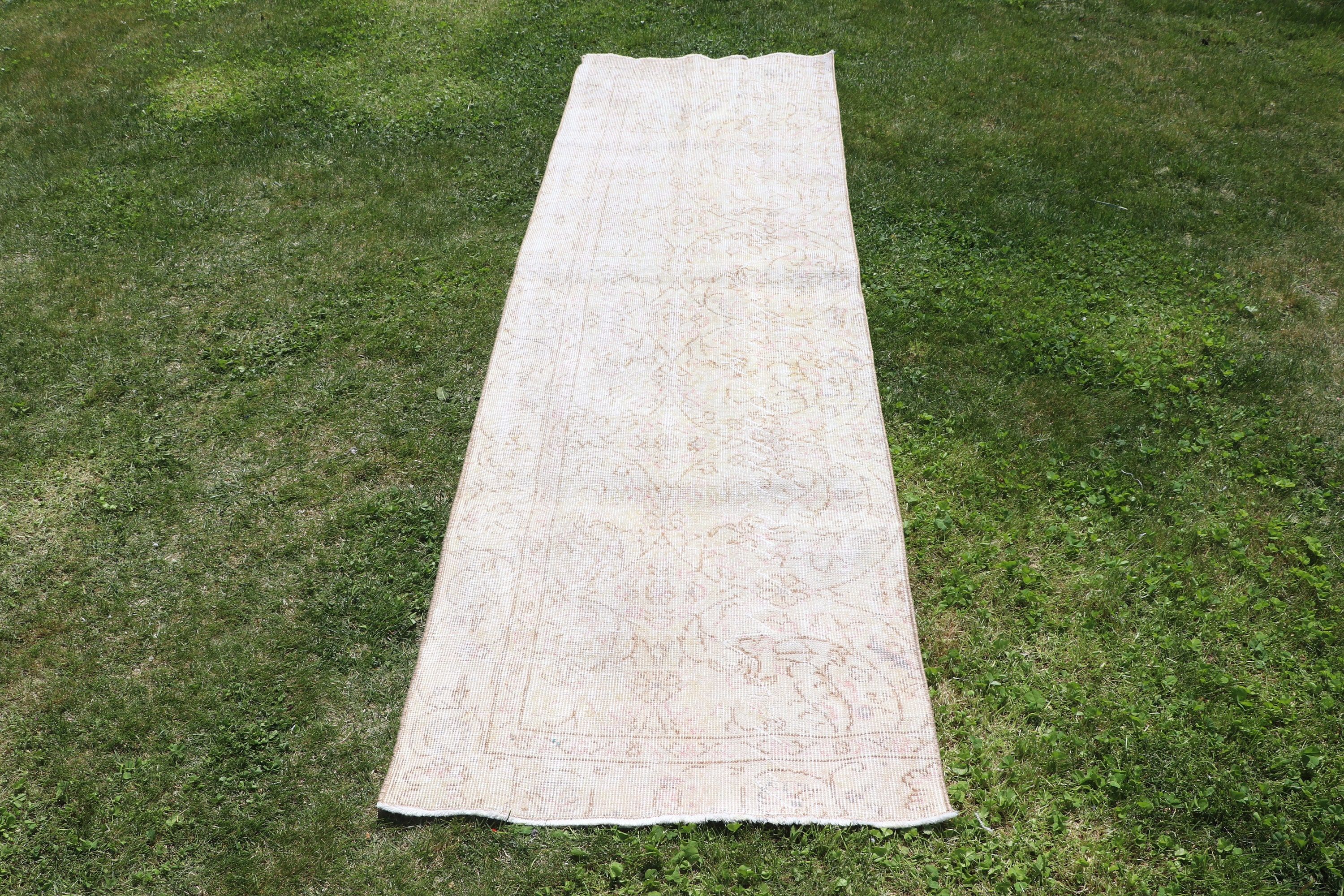 Merdiven Halıları, Bej Oryantal Halı, Türk Halısı, Egzotik Halı, Vintage Halılar, Boho Halı, Yer Halısı, 2,4x8,1 ft Runner Halısı, Koridor Halısı, Oushak Halısı