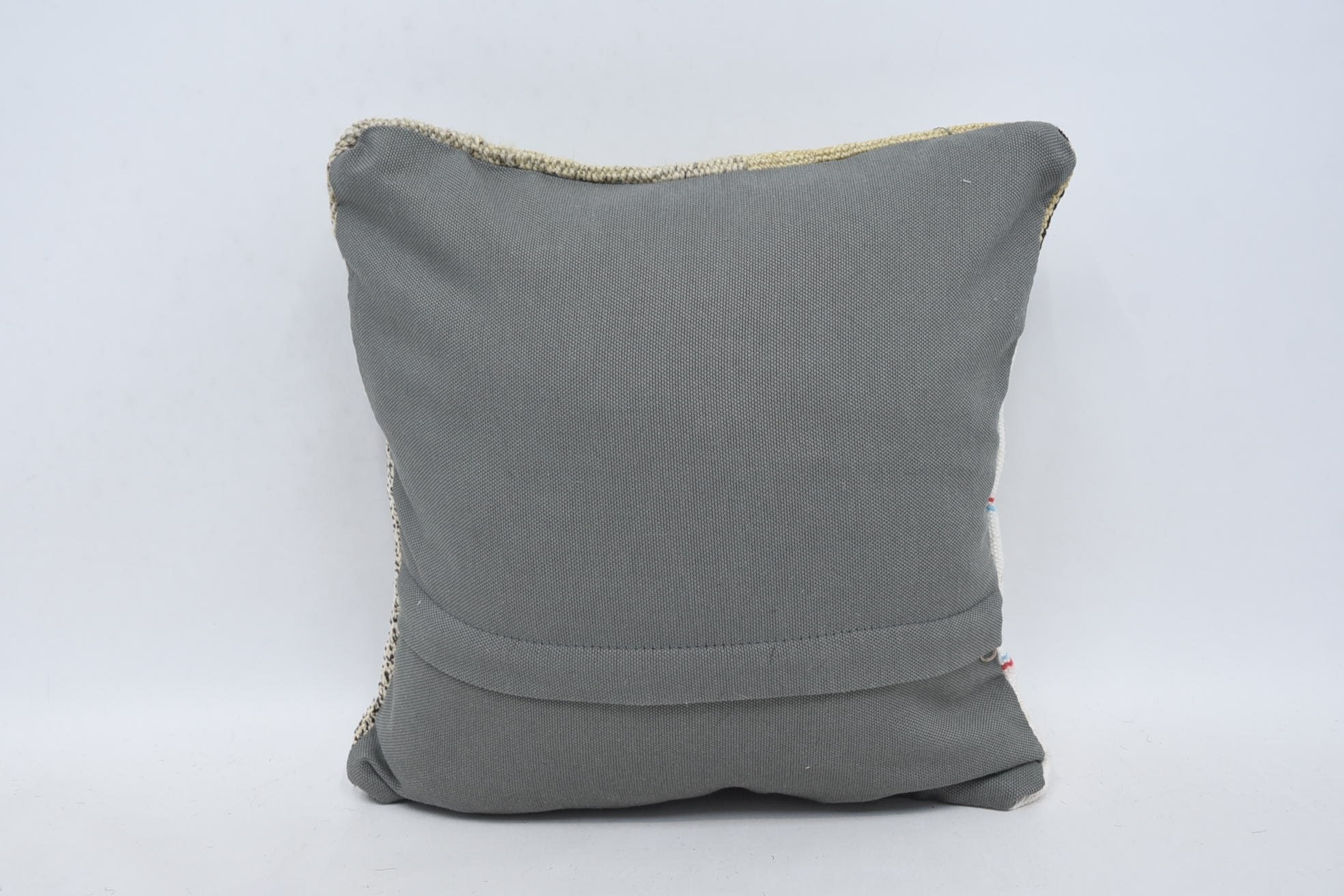 Ethnical Kilim Rug Pillow, 14"x14" White Cushion, Bohemian Cushion Cushion Case, Turkish Pillow, Turkish Kilim Pillow