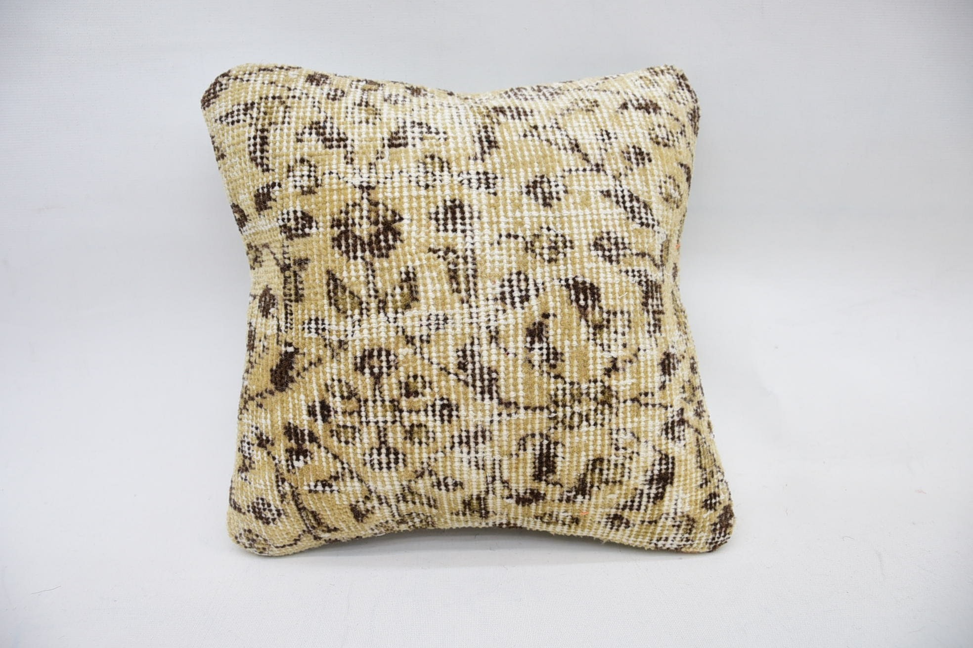 Kilim Cushion Sham, Aztec Cushion Case, Handmade Kilim Cushion, Turkish Kilim Pillow, 12"x12" Brown Cushion Case