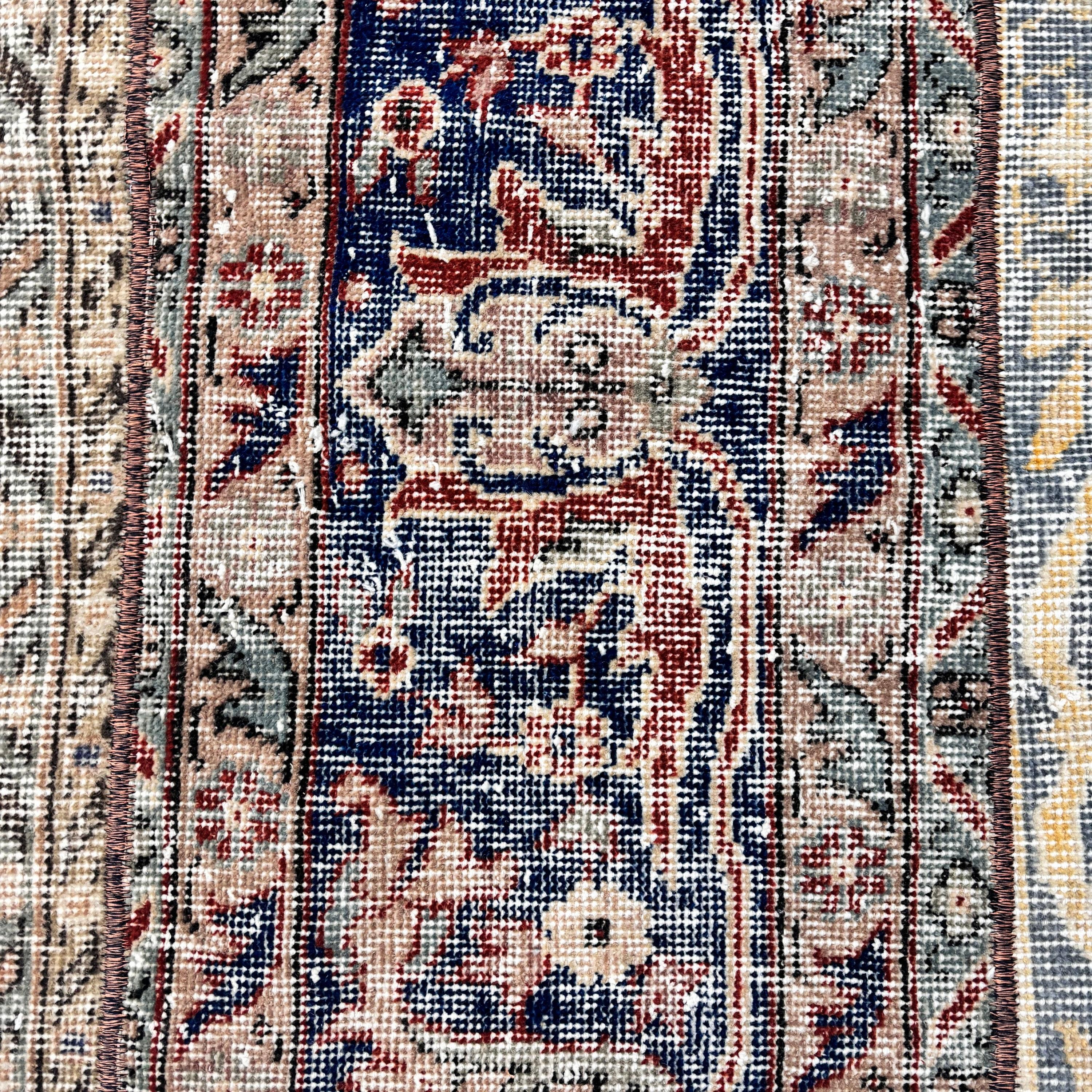 Oushak Halı, Boho Halılar, Küçük Vintage Halılar, Mavi Oryantal Halılar, Vintage Halı, 2,3x3,8 ft Küçük Halı, Türk Halıları, Yatak Odası Halıları, Nötr Halı