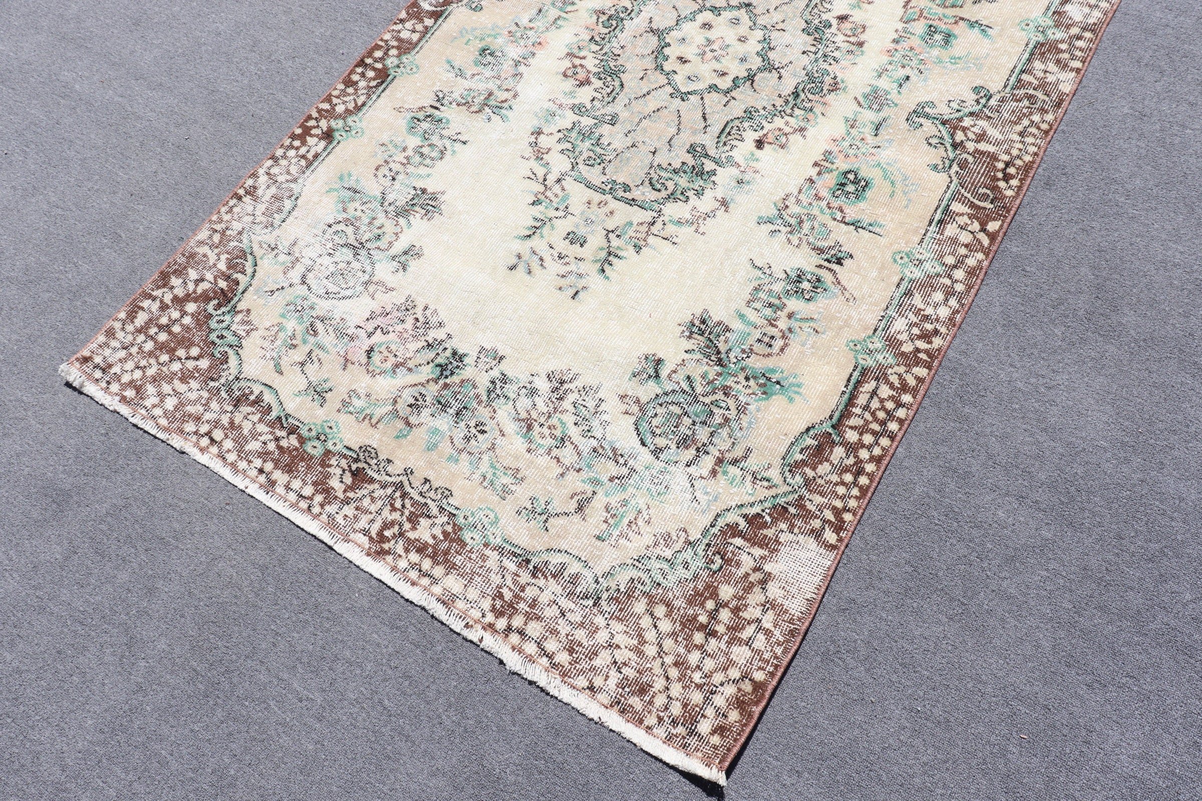 Oriental Rug, Rugs for Nursery, Turkish Rugs, Bedroom Rug, Beige Oriental Rug, Floor Rugs, Antique Rugs, Vintage Rug, 3.9x6.9 ft Area Rug