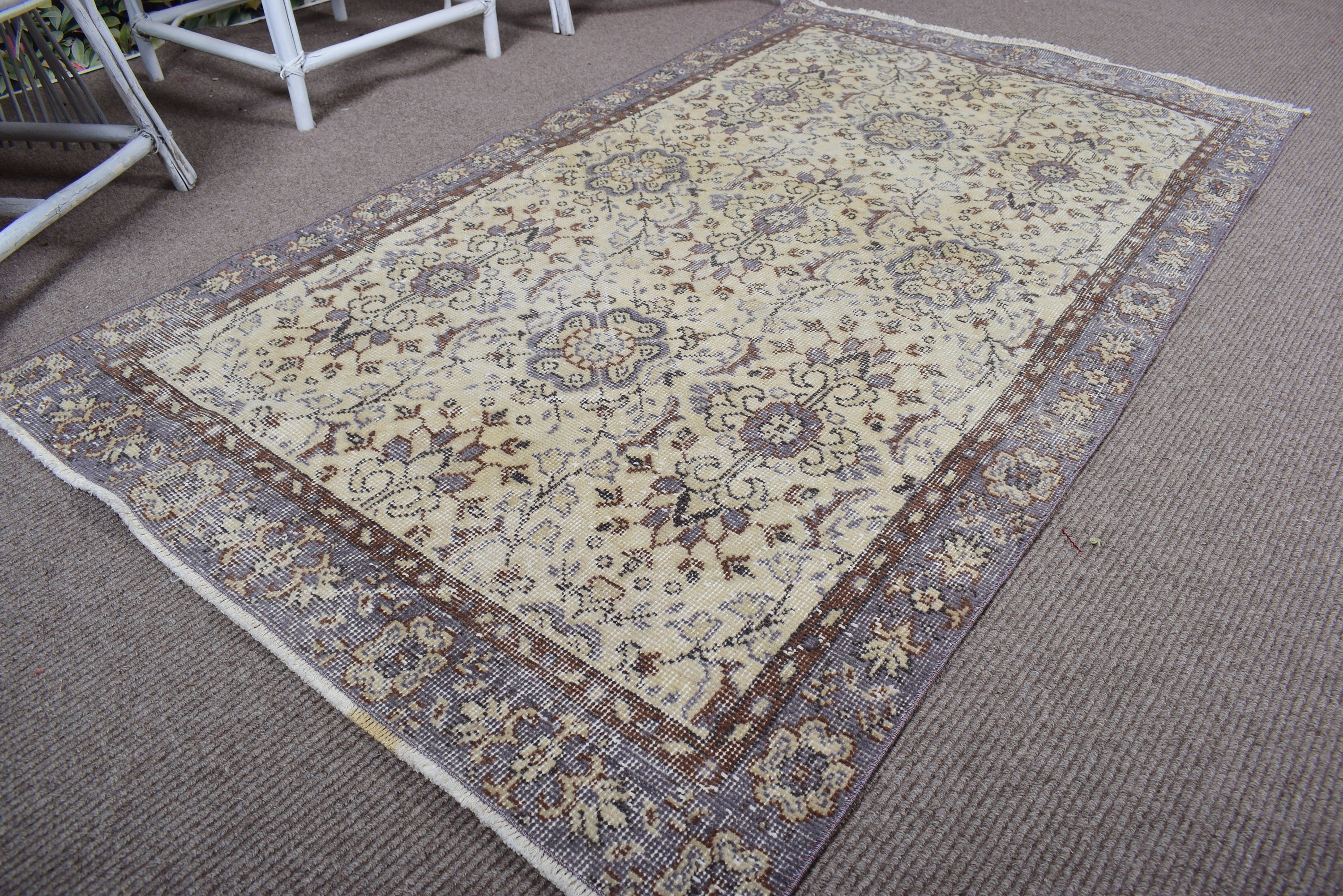 Floor Rugs, 3.5x6.3 ft Accent Rug, Boho Accent Rugs, Beige Neutral Rug, Turkish Rugs, Vintage Rug, Vintage Accent Rug, Antique Rugs