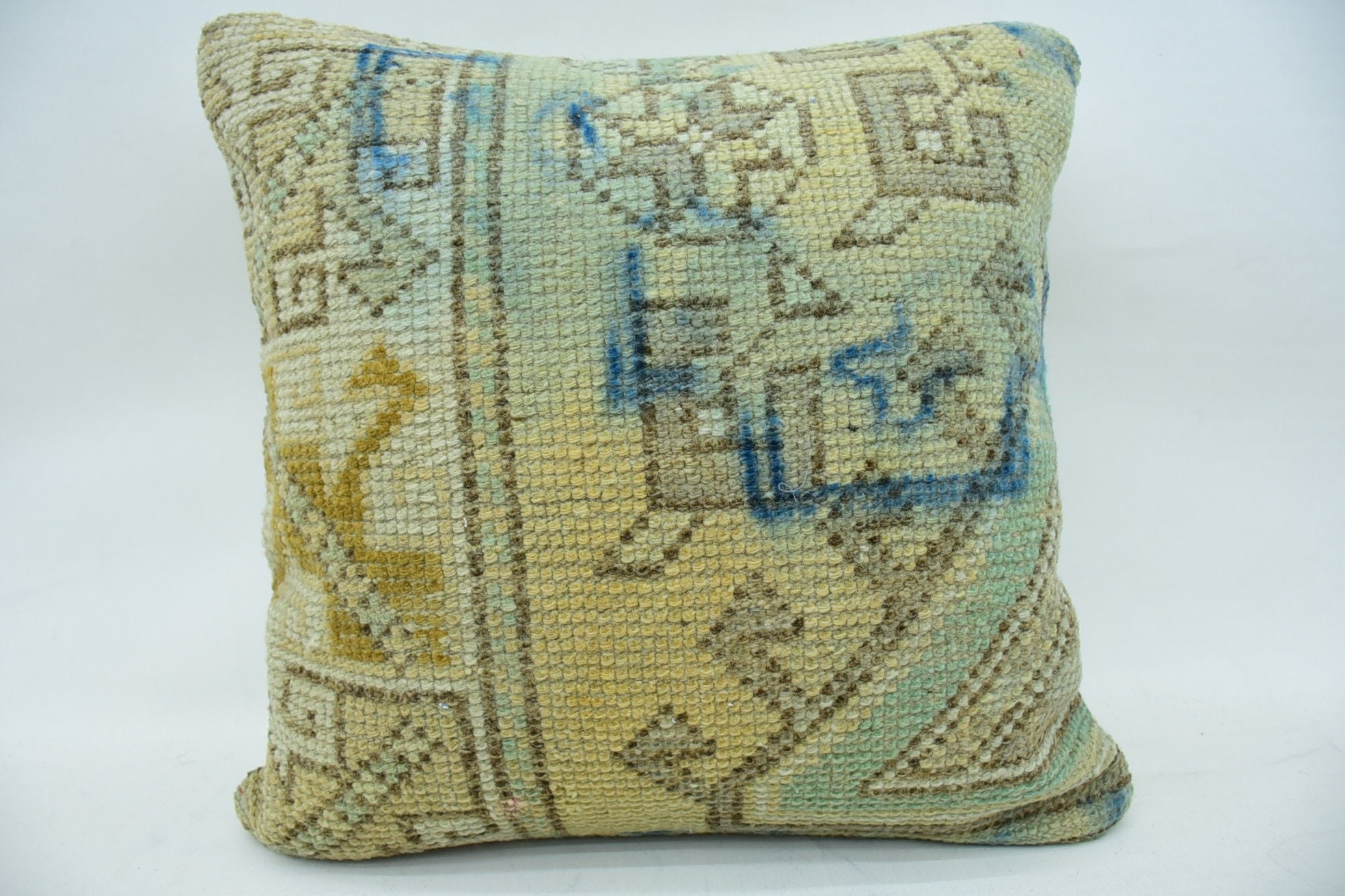 Kilim Pillow, Neutral Throw Pillow Cover, Interior Designer Pillow, Kilim Cushion Sham, Oriental Pillow Case, 18"x18" Beige Pillow Case