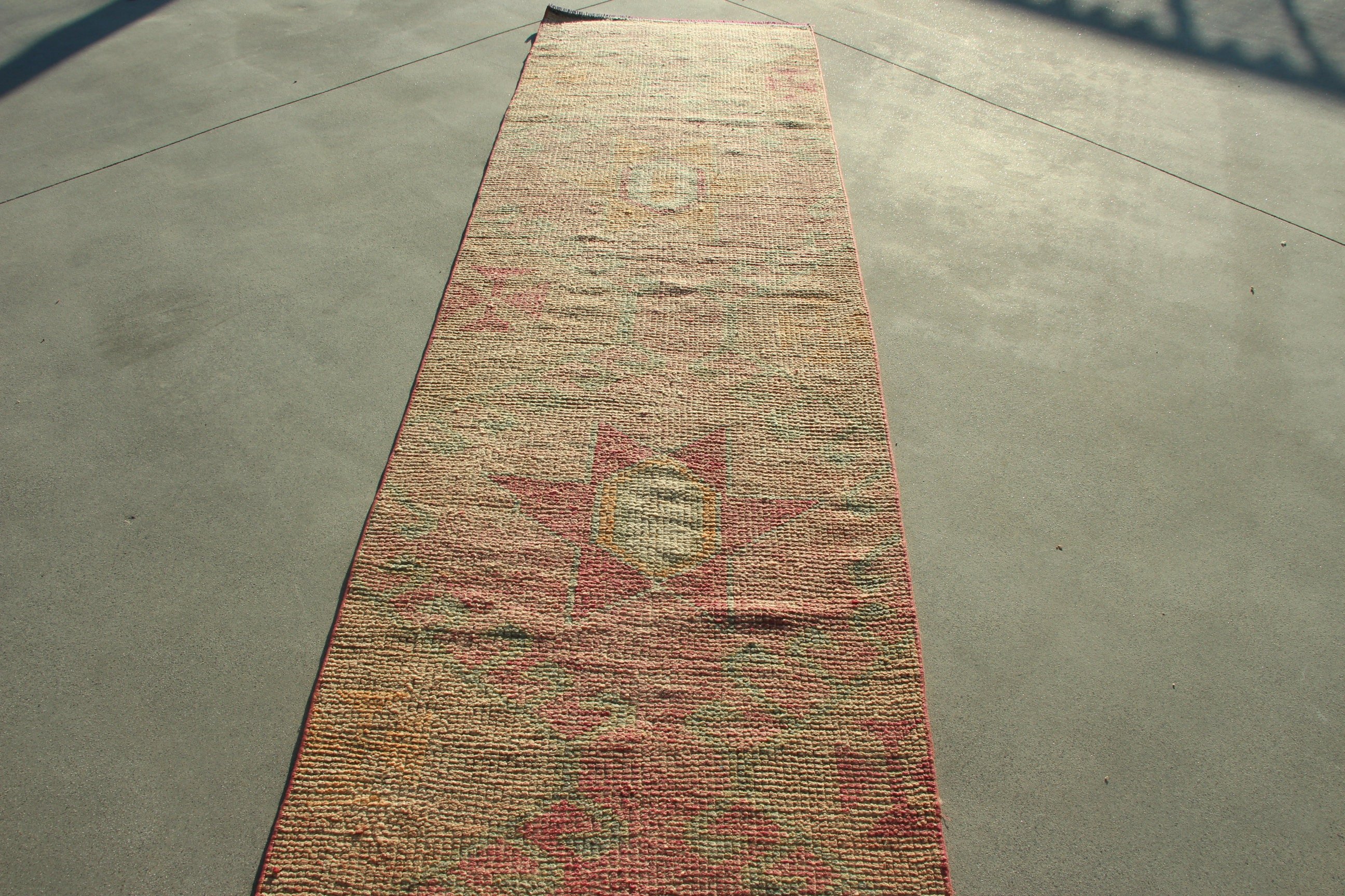 2.9x10.2 ft Runner Halıları, Vintage Halı, Pembe Fas Halısı, Koridor Halısı, Lüks Halılar, Mutfak Halısı, Türk Halıları, Yün Halılar, Koridor Halıları