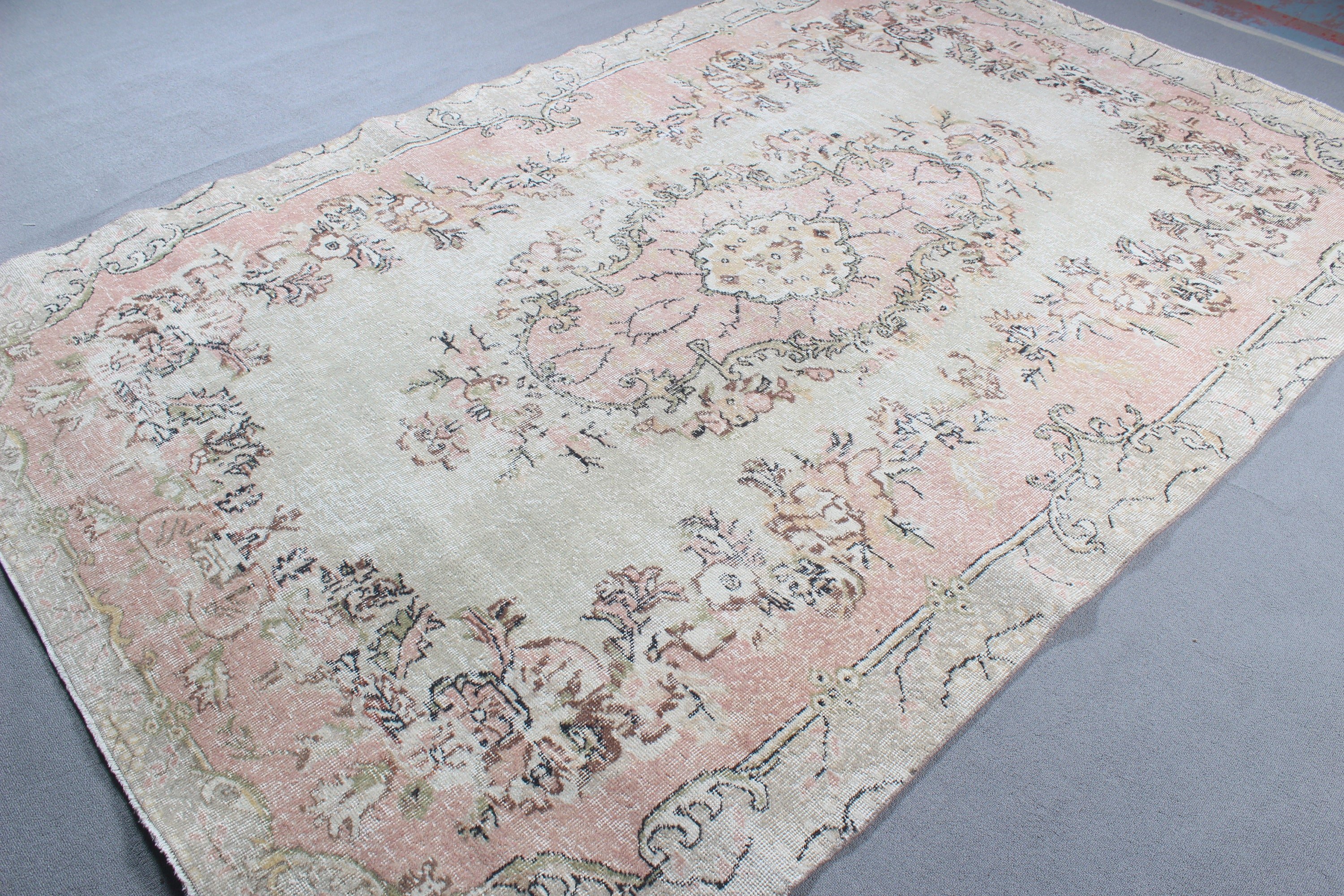 Beige Luxury Rug, Bedroom Rugs, 6.6x10.6 ft Large Rugs, Statement Rug, Anatolian Rugs, Vintage Rugs, Turkish Rug, Large Vintage Rug