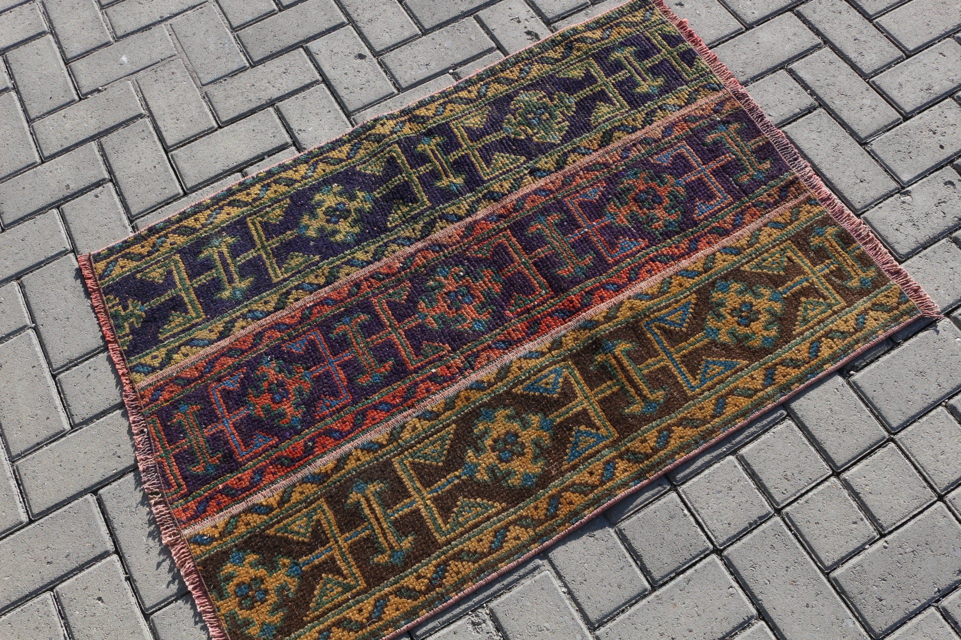 Kitchen Rugs, Bath Rug, Cool Rugs, Vintage Rug, Bathroom Rugs, Turkish Rug, Blue  2.5x3.6 ft Small Rug, Rugs for Bathroom