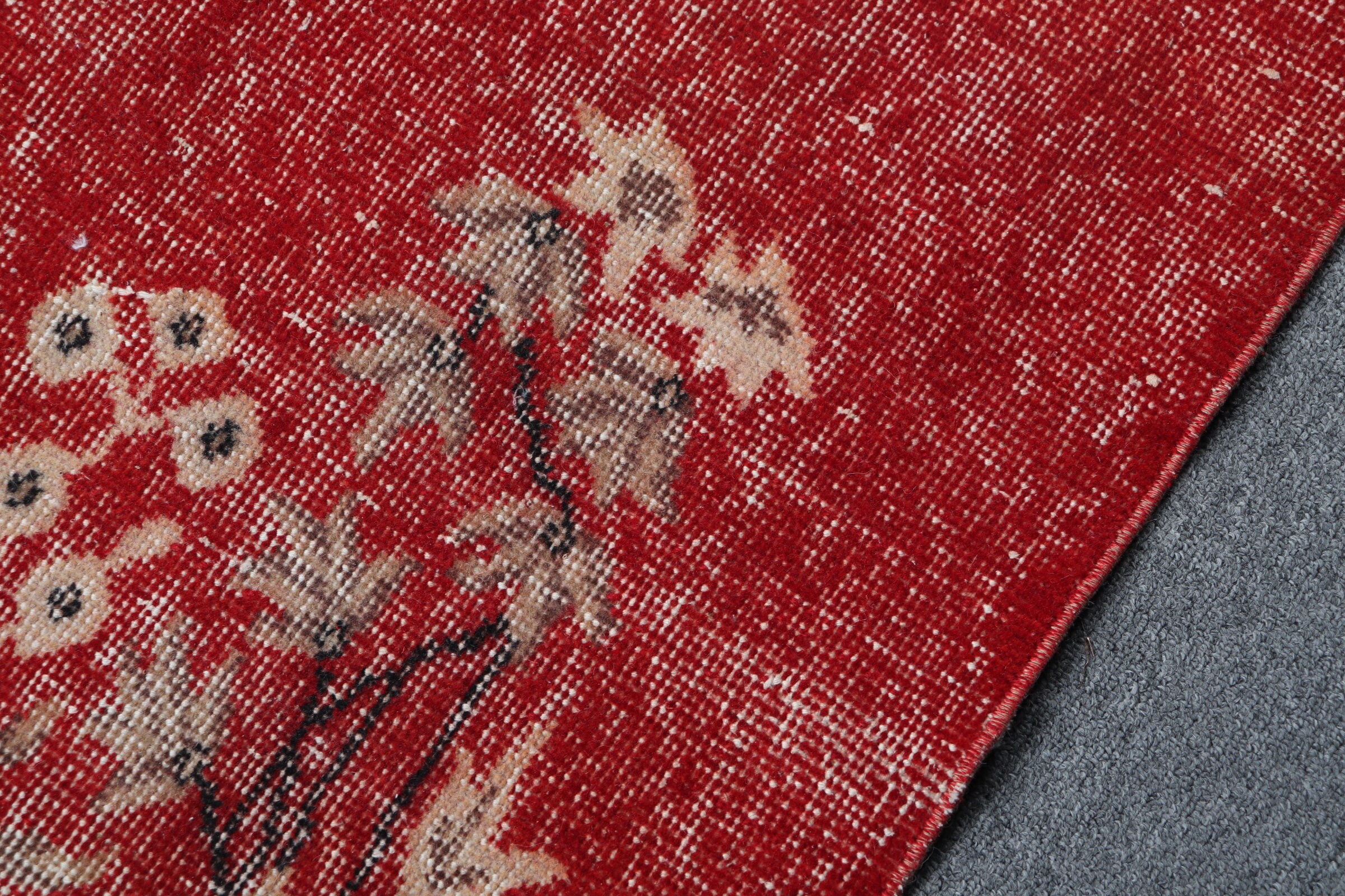 Red Kitchen Rug, 3.6x6.5 ft Accent Rug, Home Decor Rugs, Turkish Rug, Entry Rug, Bedroom Rugs, Rugs for Kitchen, Vintage Rug, Wool Rug