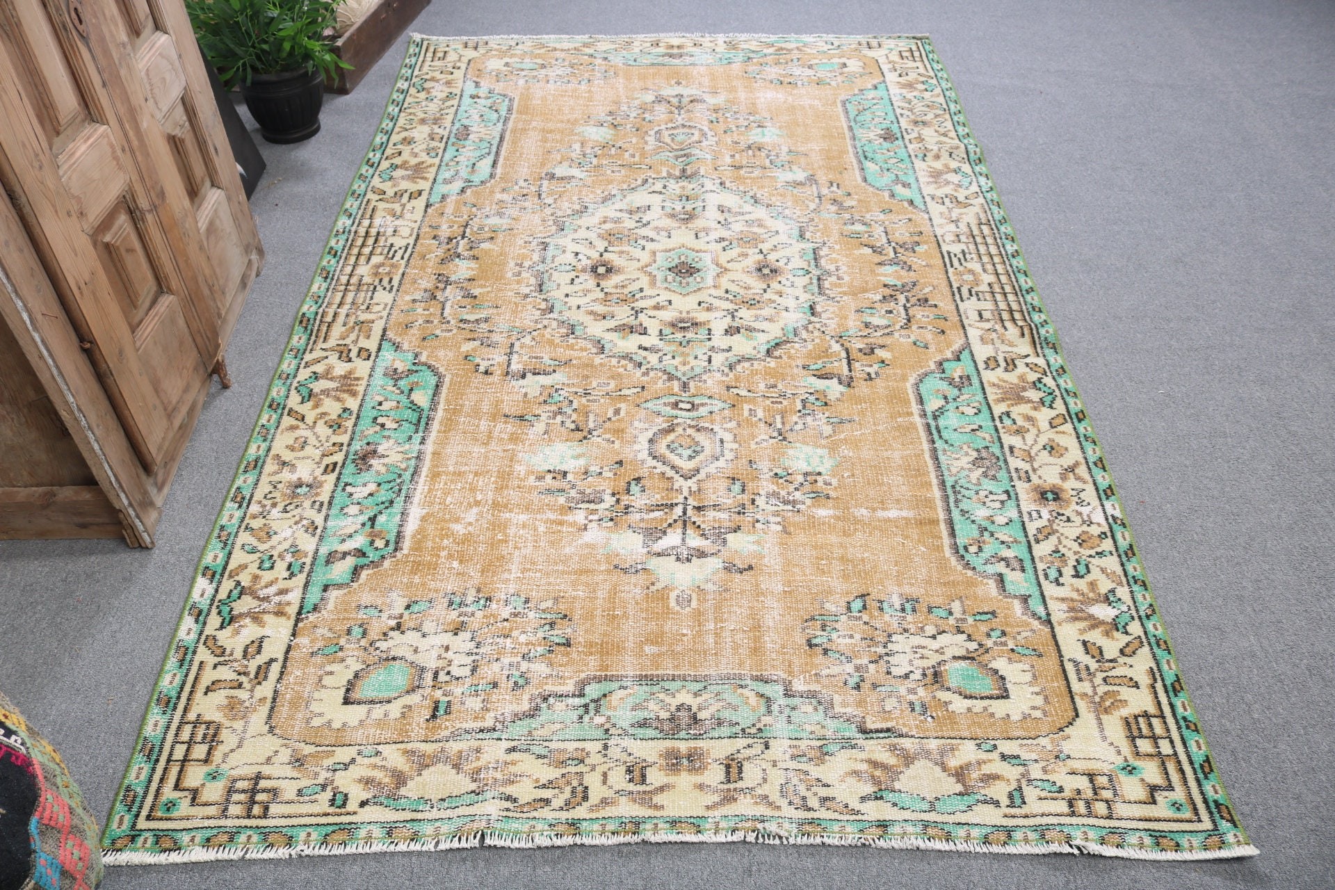 Kahverengi Modern Halı, Vintage Halı, Türk Halıları, Ev Dekorasyonu Halıları, 4.9x8.6 ft Büyük Halılar, Büyük Boho Halıları, El Dokuma Halı, Yemek Odası Halısı