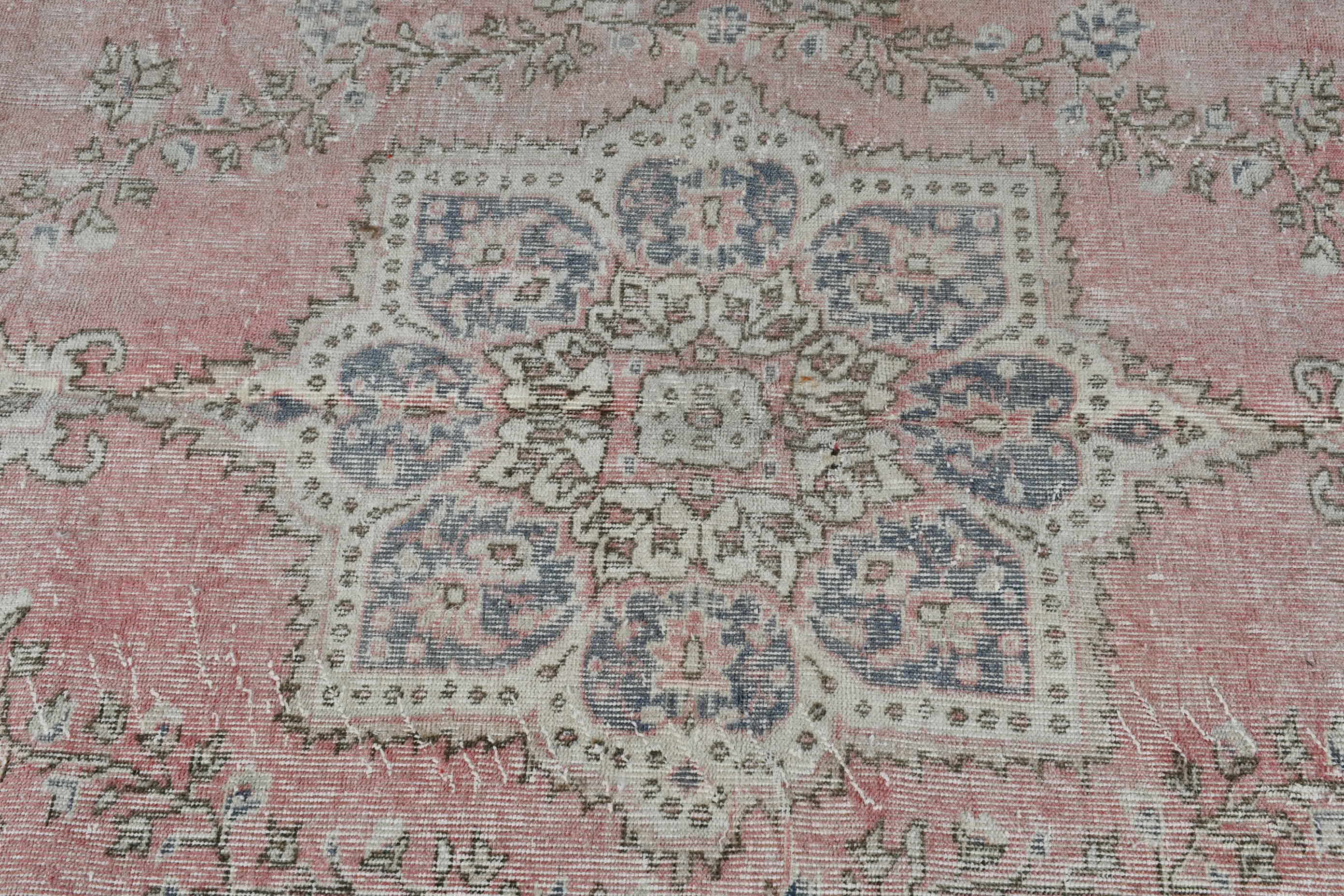 Türk Halısı, 5.9x9.4 ft Büyük Halı, Anadolu Halısı, Yemek Odası Halıları, Yatak Odası Halısı, Pembe Soğuk Halı, Salon Halıları, Vintage Halı