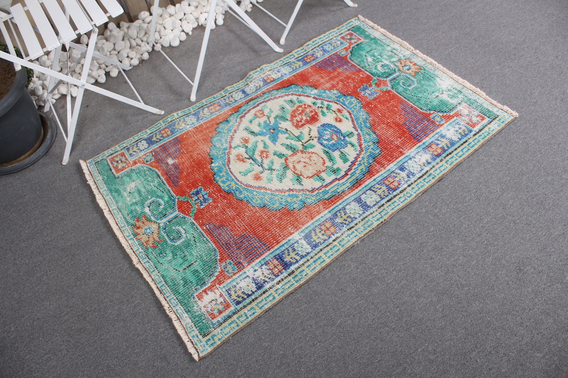 3x4.4 ft Small Rugs, Nursery Rug, Bathroom Rug, Vintage Rug, Rugs for Nursery, Red Home Decor Rug, Turkish Rug, Moroccan Rugs, Cool Rug