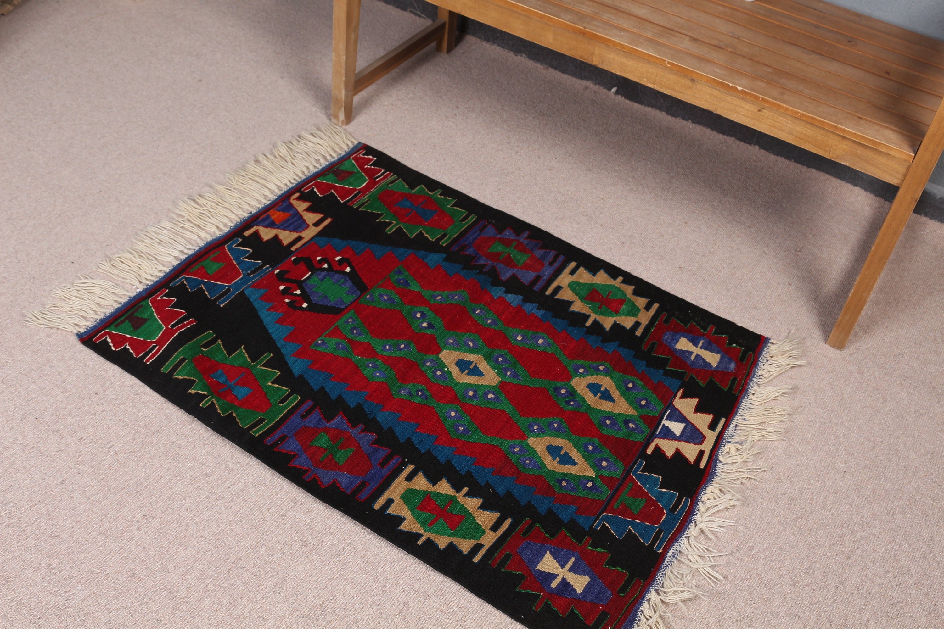 Araba Paspas Halısı, Yatak Odası Halıları, Siyah Ev Dekorasyonu Halısı, Türk Halısı, Duvara Asılı Halılar, Vintage Halılar, 2.7x3.5 ft Küçük Halı, Kilim, Antika Halı