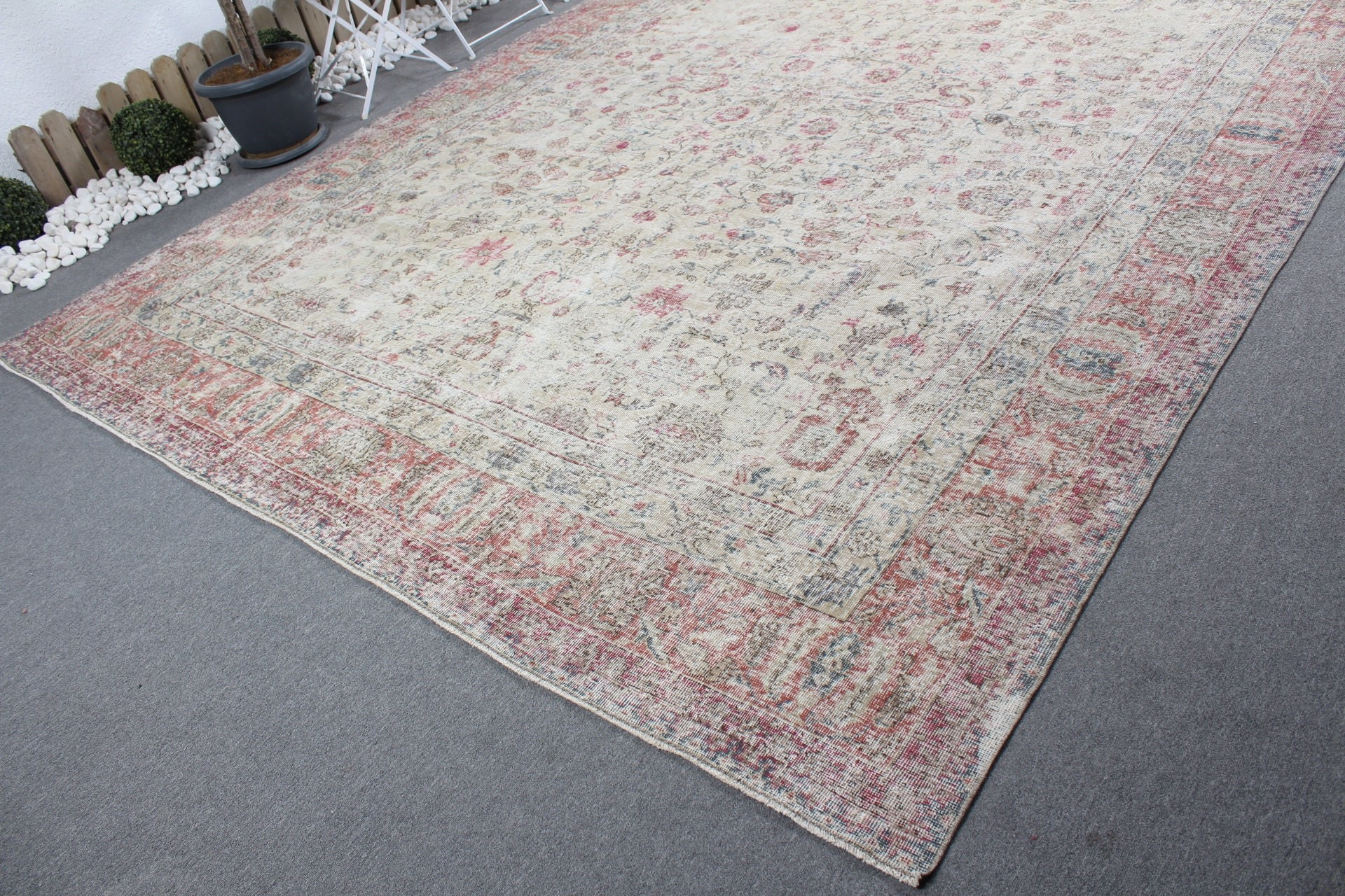 Dining Room Rug, Oriental Rug, 9.4x13.1 ft Oversize Rug, Vintage Rug, Turkish Rug, Living Room Rug, Beige Kitchen Rug