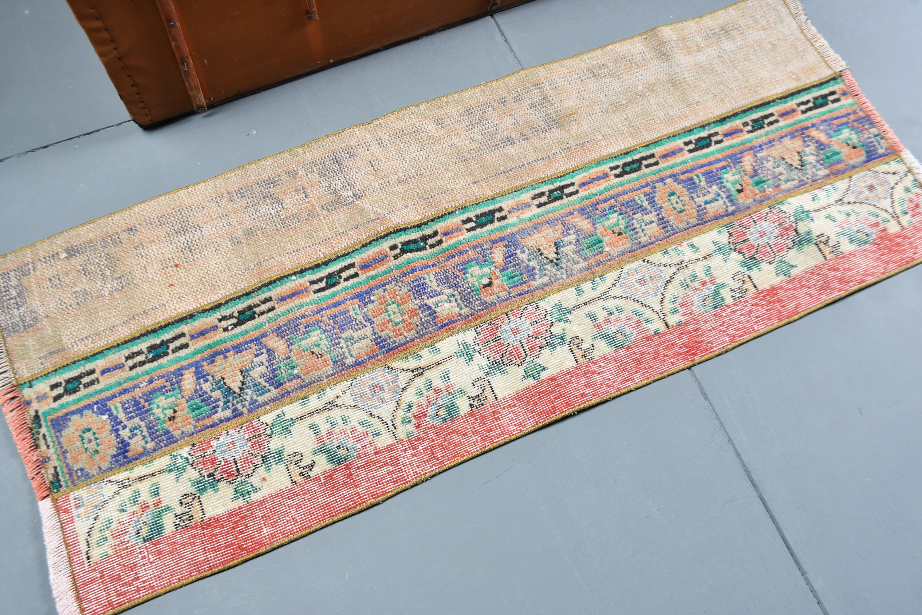 Kitchen Rug, 1.9x4.8 ft Small Rug, Rugs for Entry, Floor Rug, Wool Bath Mat Rugs, Bath Rug, Cool Rugs, Turkish Rug, Art Rug, Vintage Rugs