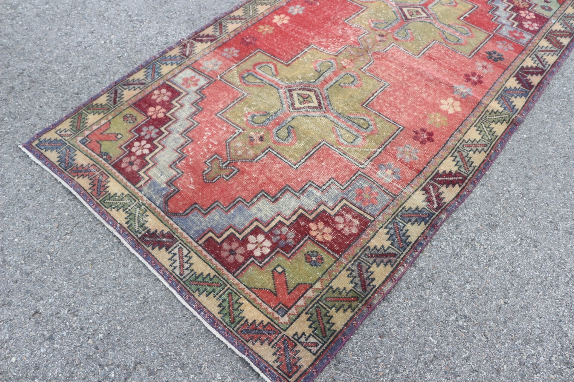 Bedroom Rugs, Nursery Rug, 4.4x8.8 ft Area Rug, Red Floor Rug, Turkish Rug, Rugs for Area, Nomadic Rugs, Wool Rug, Bright Rug, Vintage Rug