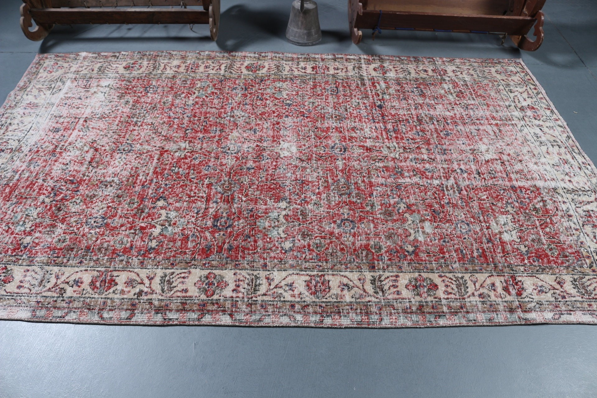 Dining Room Rugs, Hand Woven Rug, Vintage Rug, Wool Rug, 5.2x8.4 ft Large Rug, Turkish Rug, Bedroom Rug, Moroccan Rugs, Red Moroccan Rug