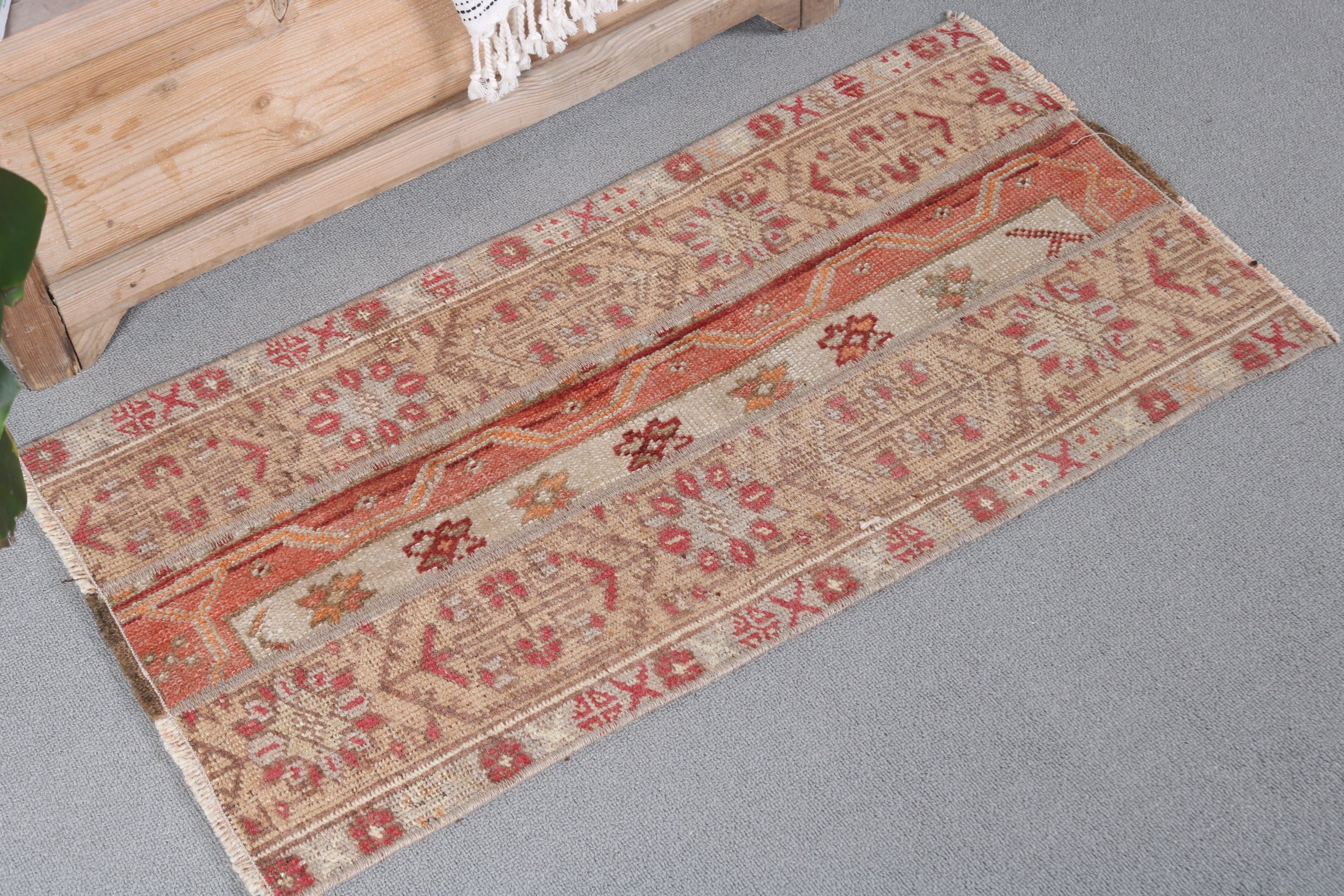 Vintage Rugs, 1.5x3 ft Small Rug, Nursery Rugs, Anatolian Rug, Oushak Rug, Car Mat Rugs, Pink Oushak Rug, Turkish Rugs, Rugs for Bedroom